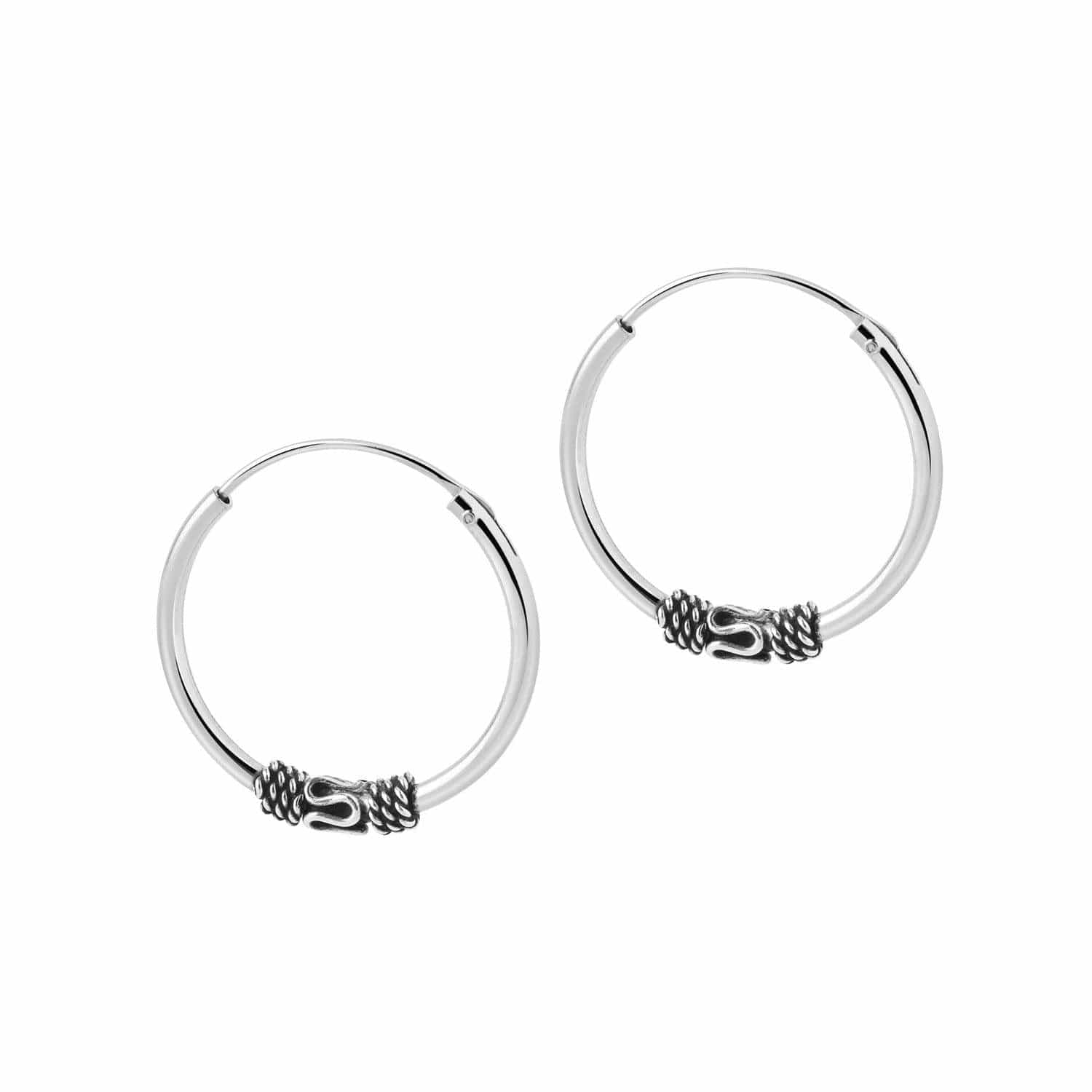 Sterling Silver 14mm Bali Hoop Sleeper Earrings | Women Earrings