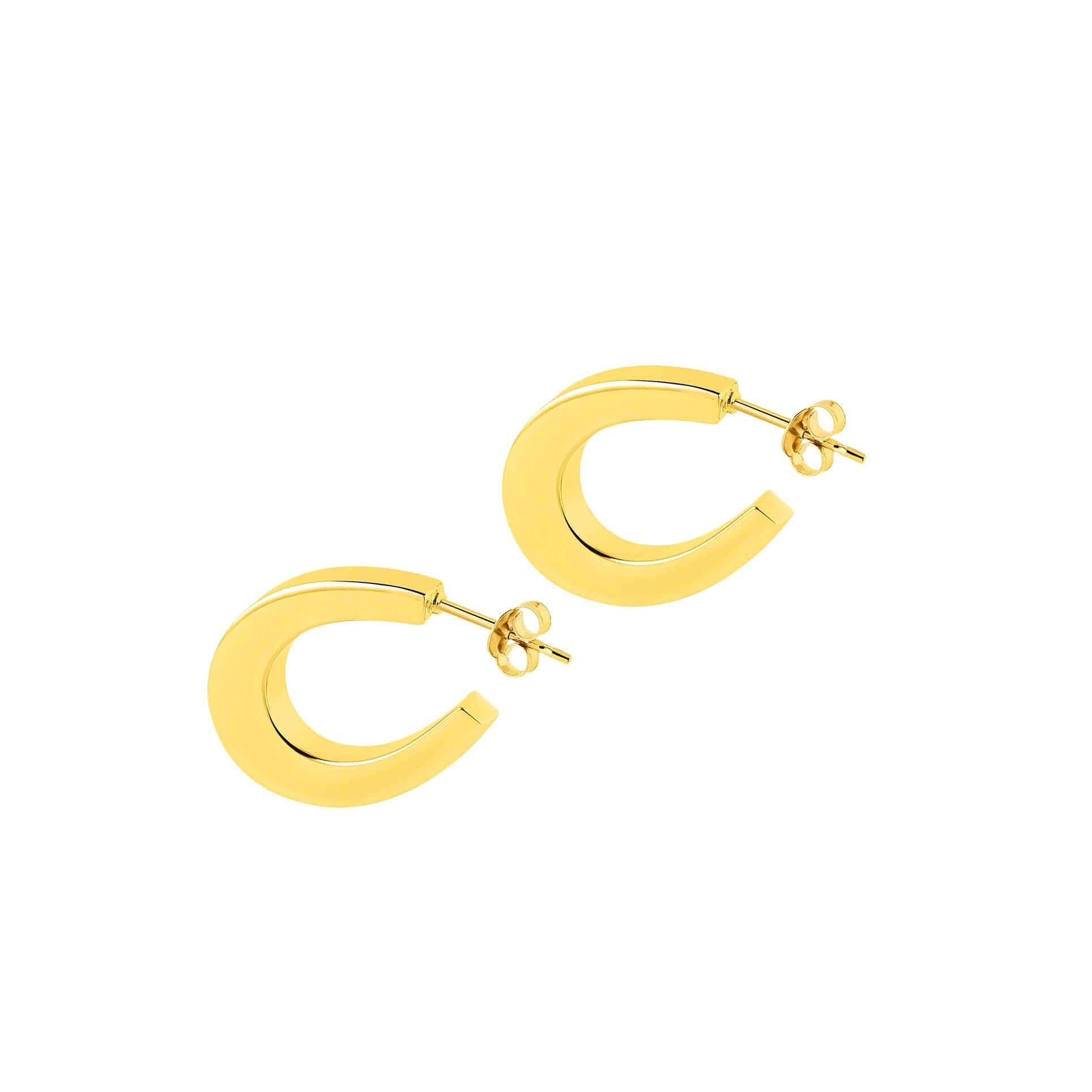 Gold plated Indian Oval Hoop Earrings