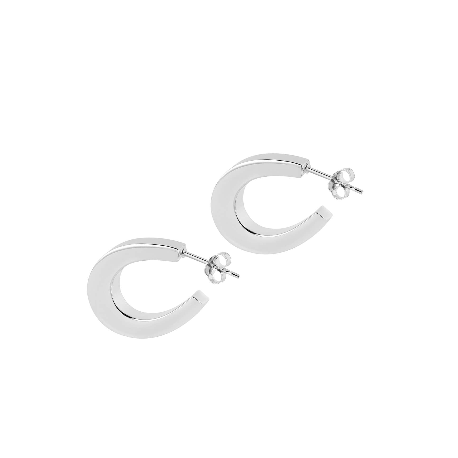 Silver Indian Oval Hoop Earrings