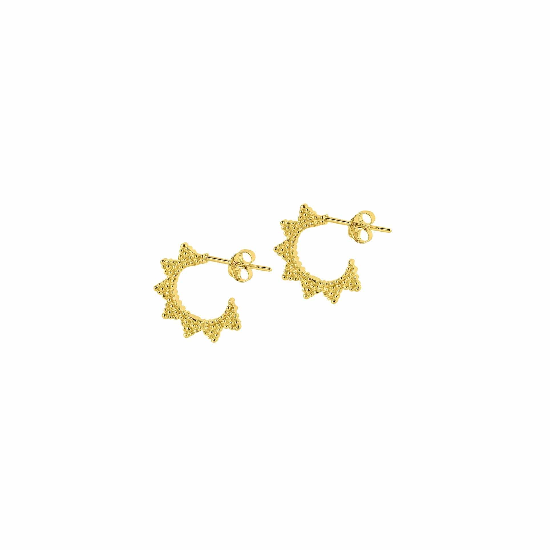 Small Gold Plated Indian Star Hoop Earrings