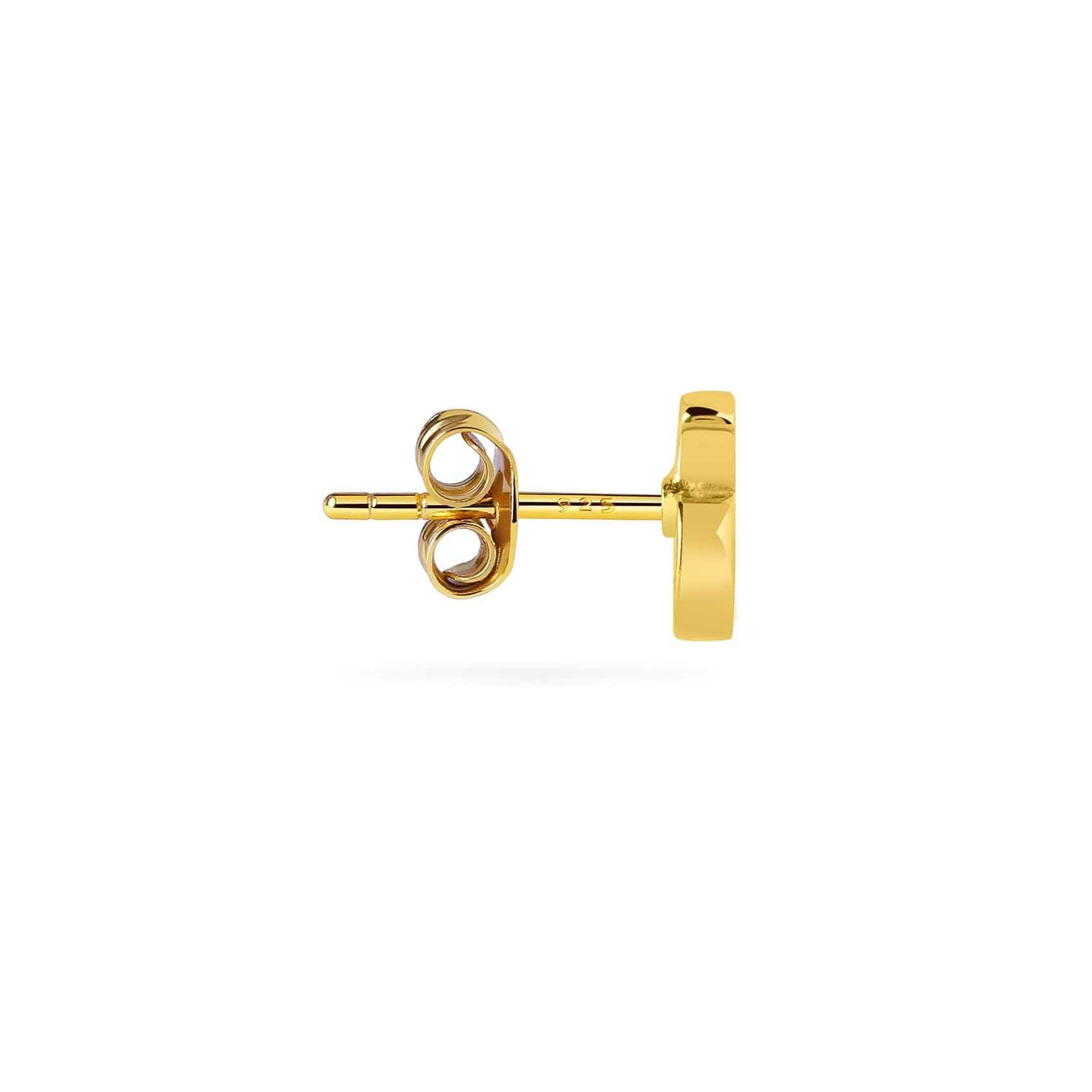 Gold Plated Stud Earring Letter D