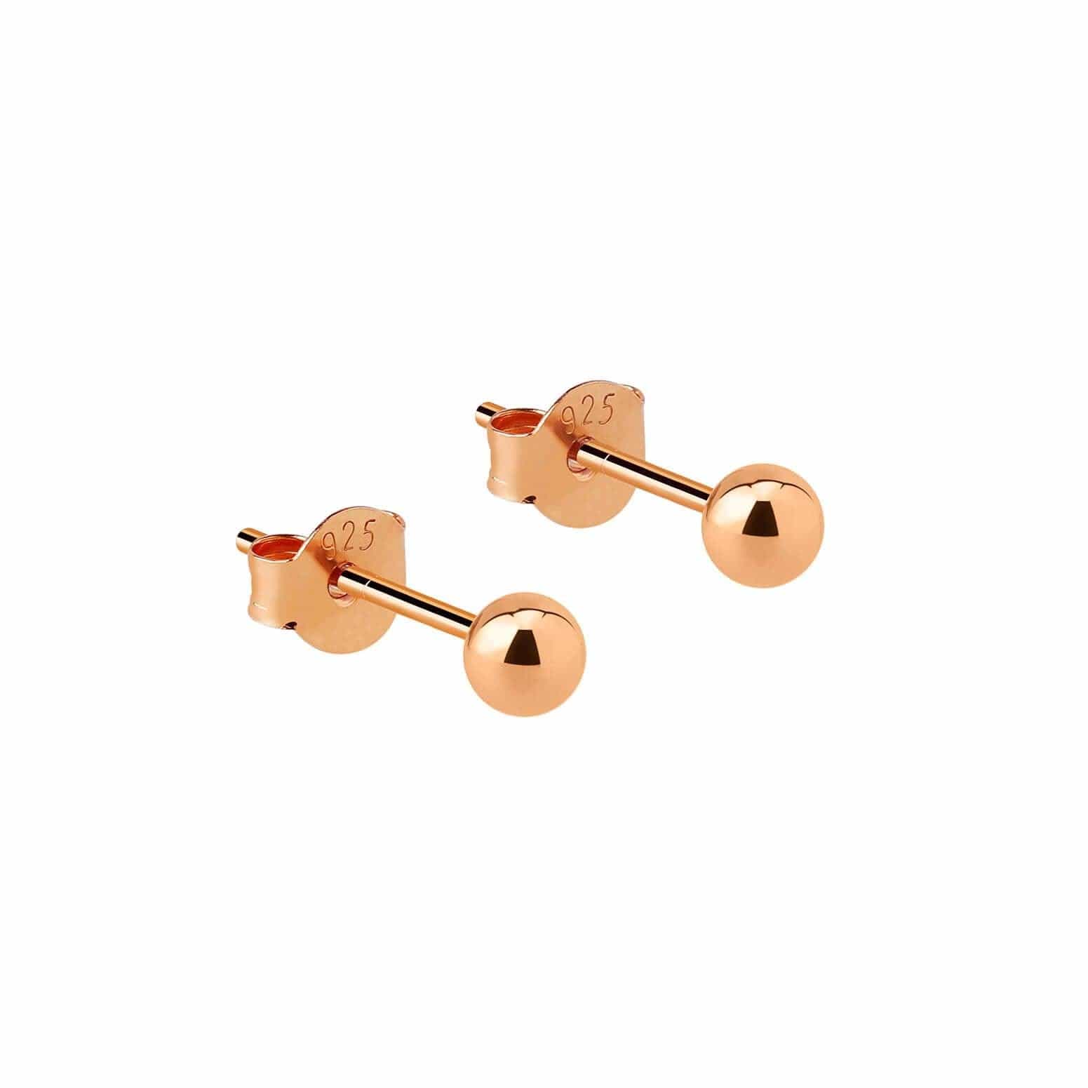 mini classis ball stud earring rose gold plated