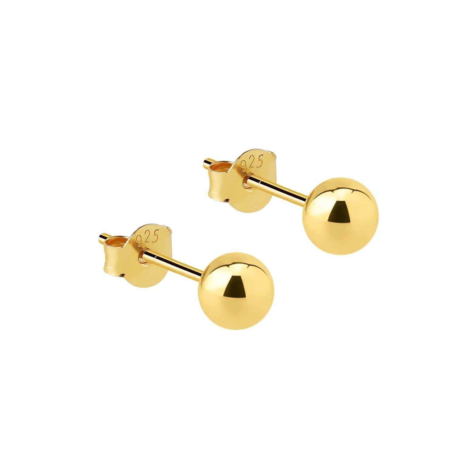 7mm classic stud earring gold plated