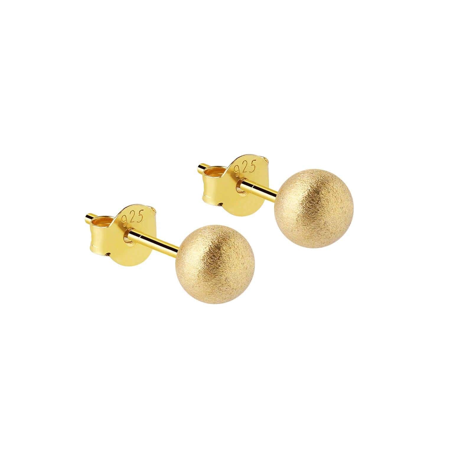 7mm classic stud earring matte gold plated