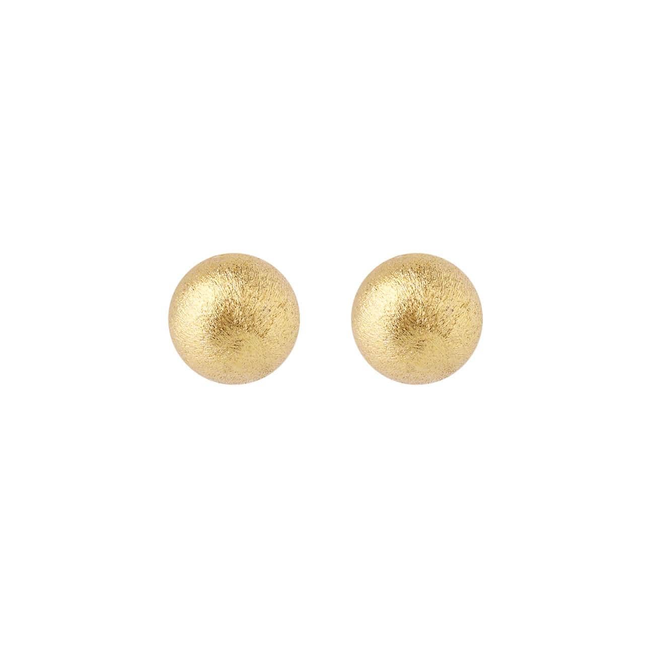 front view 7mm classic stud earring matte gold plated