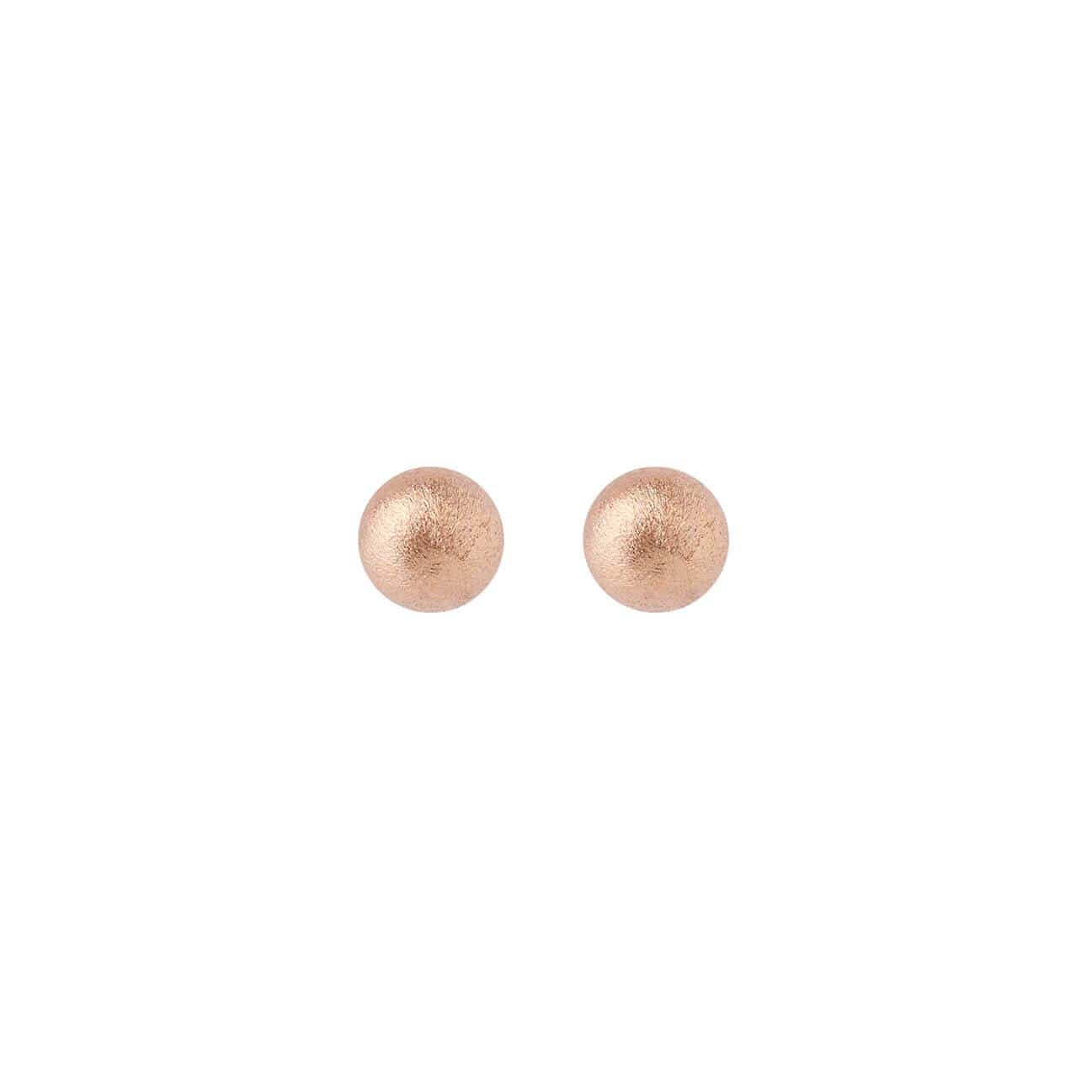 front view 3mm classic stud earring matte rose gold plated