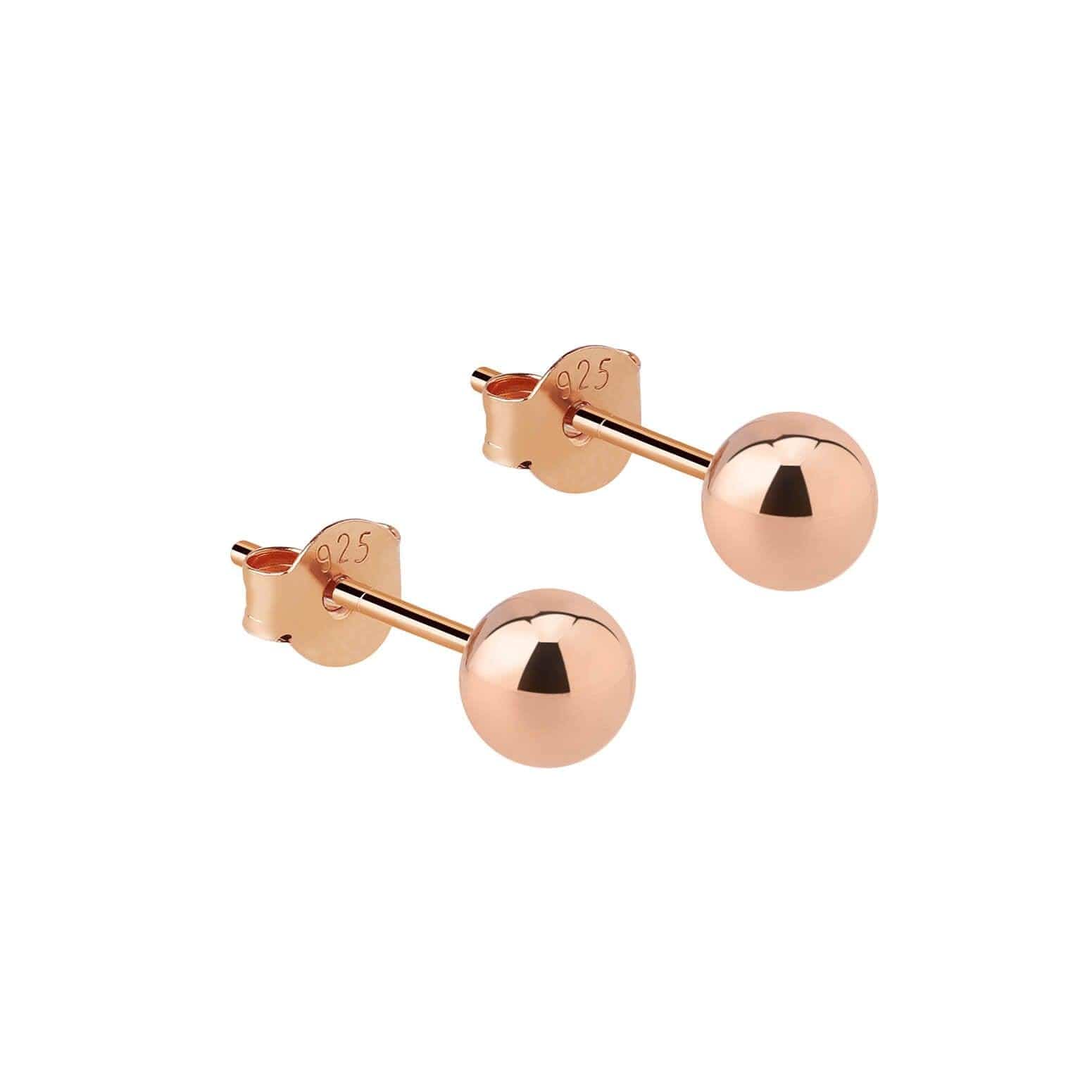7mm classic stud earring rose gold plated