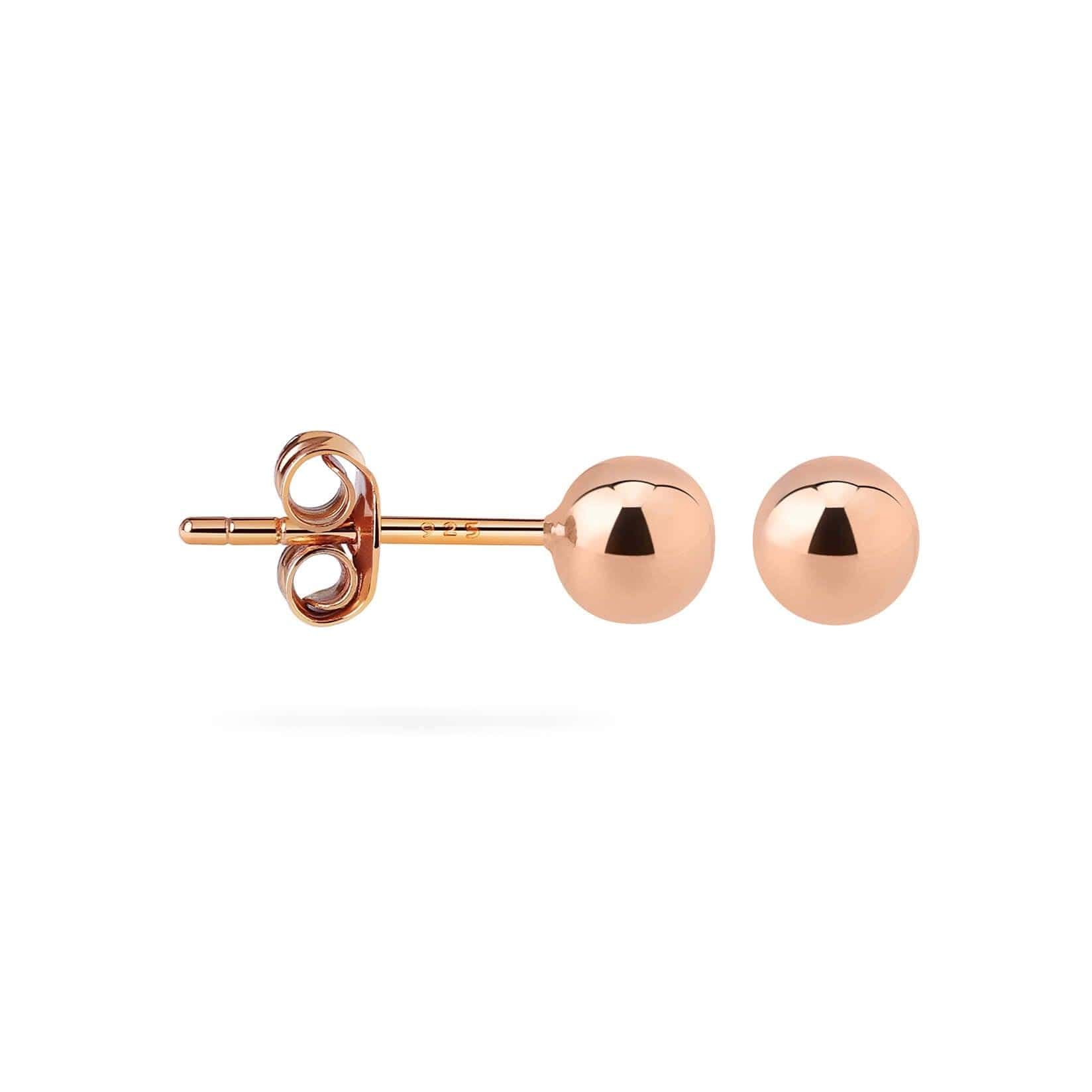 side view 7mm classic stud earring gold plated
