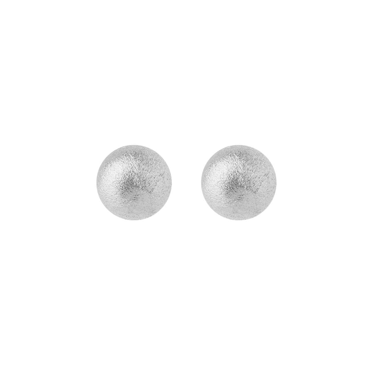 front view 7mm classic stud earring matte silver