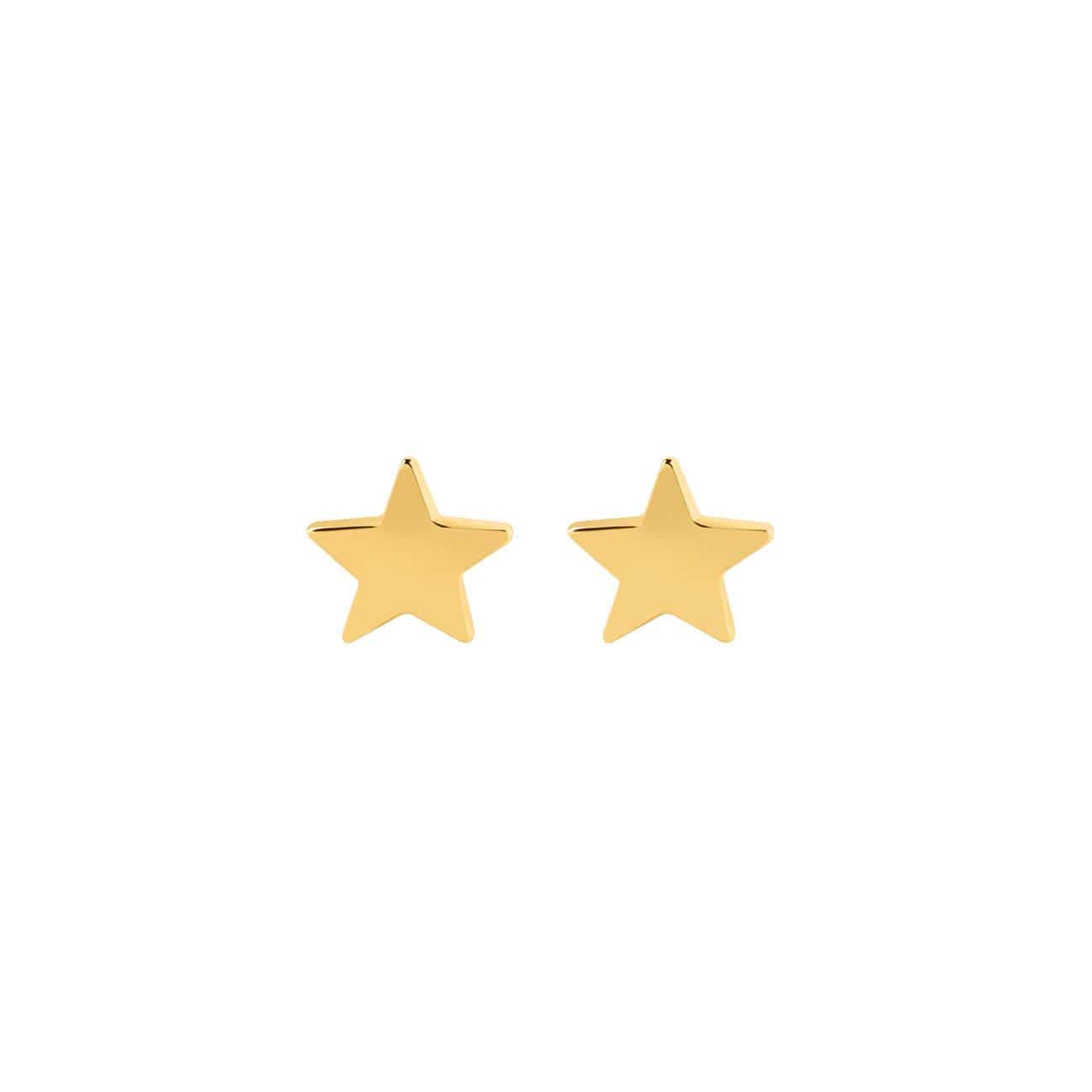 front view gold plated star stud earring