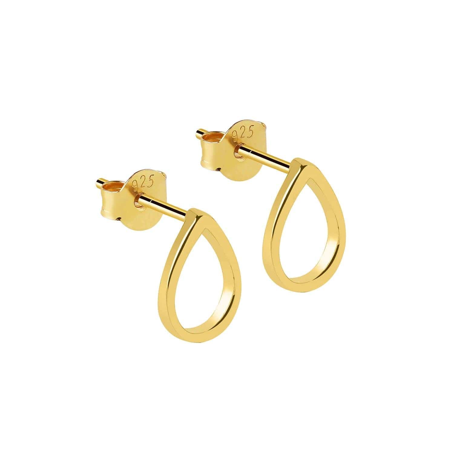 gold plated droplet stud earring