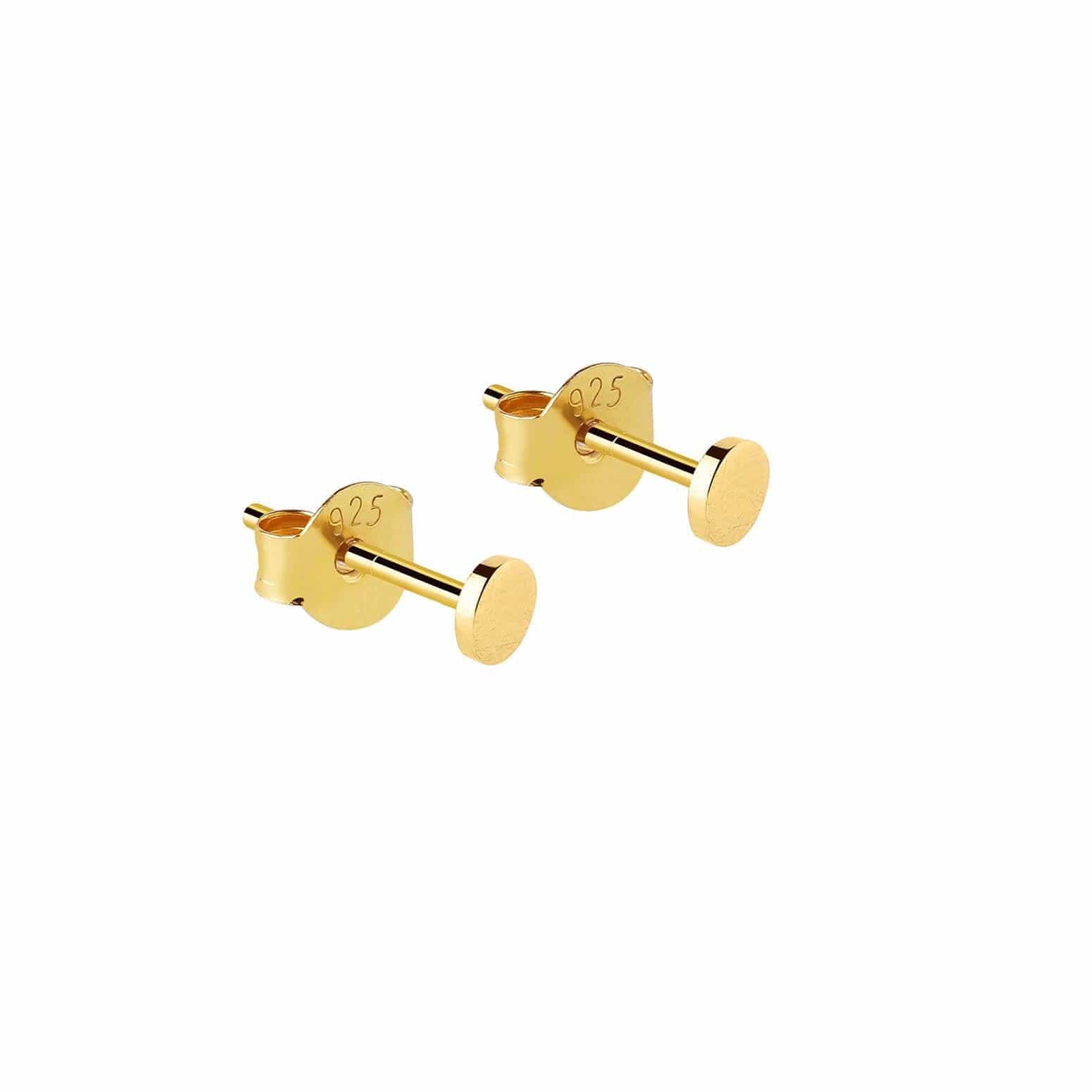 matte gold plated 3mm stud earring