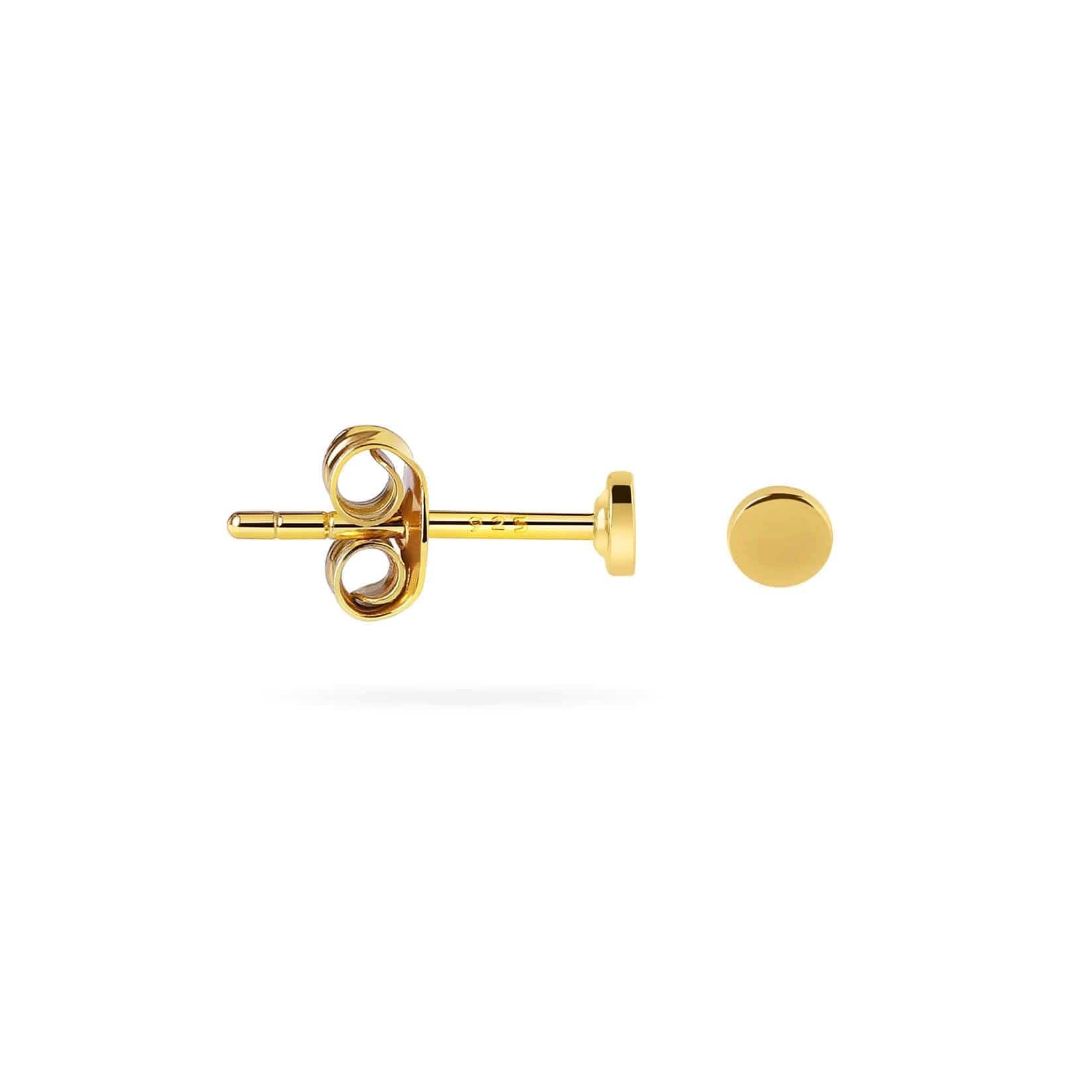 side view mini gold plated ear stud