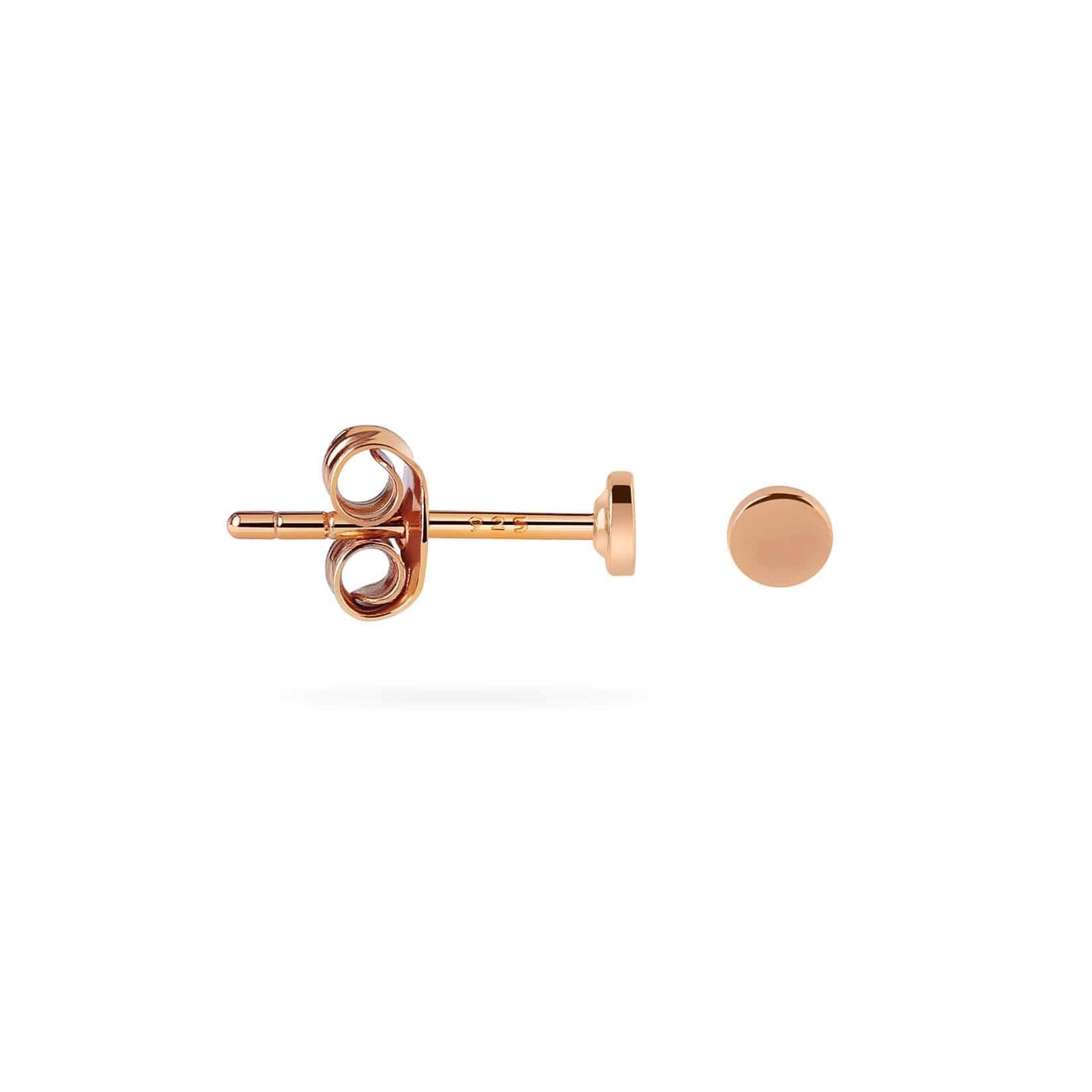 side view mini rose gold plated ear stud