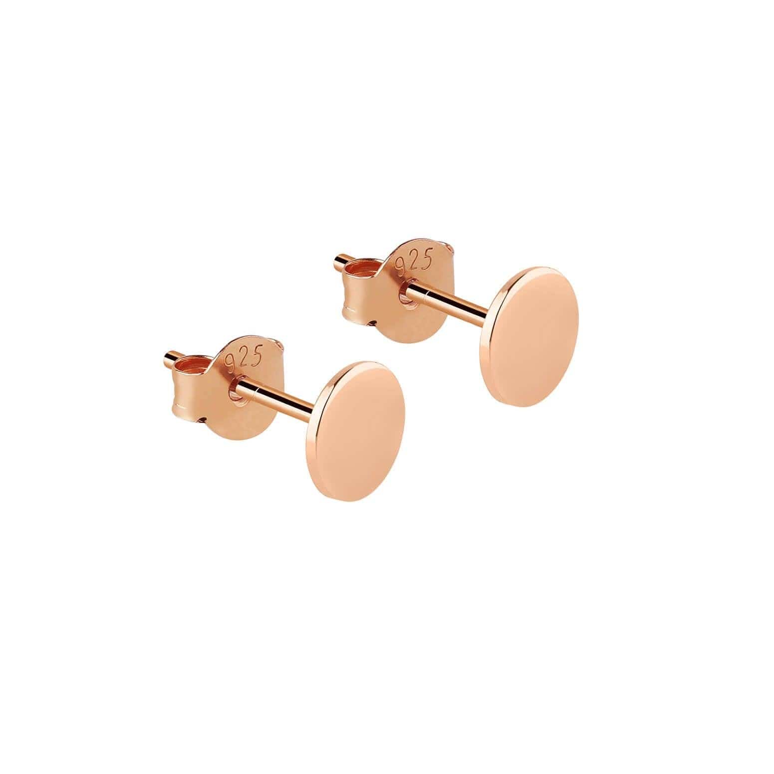 Rose Gold plated Coin Stud Earring