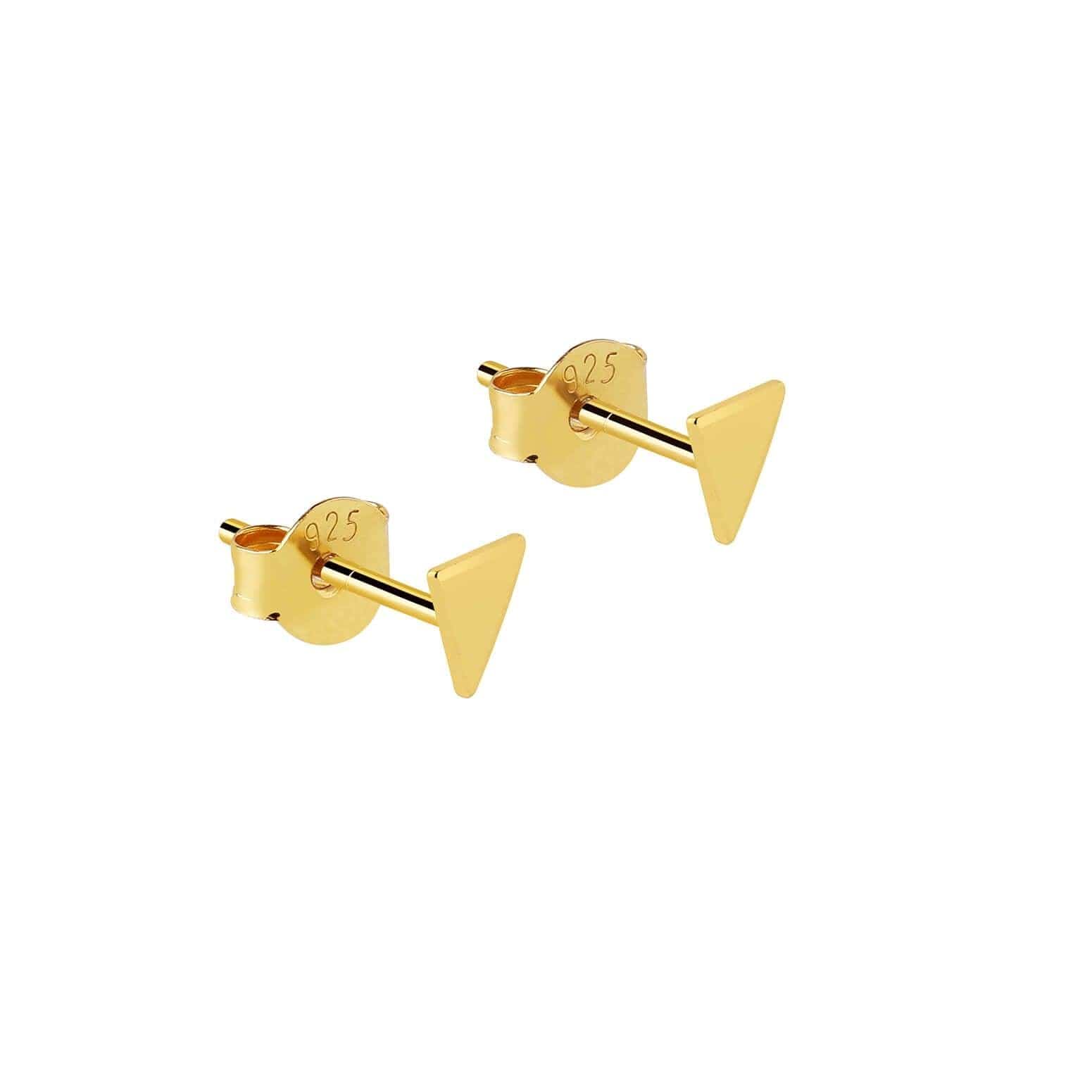 triangle gold plated ear stud