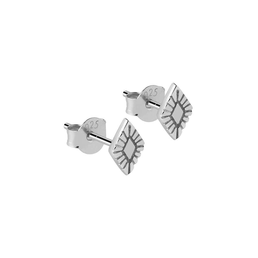 silver rhombus stud earring