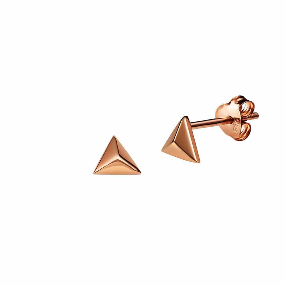 Pink Rose Gold Plated Stud Earring