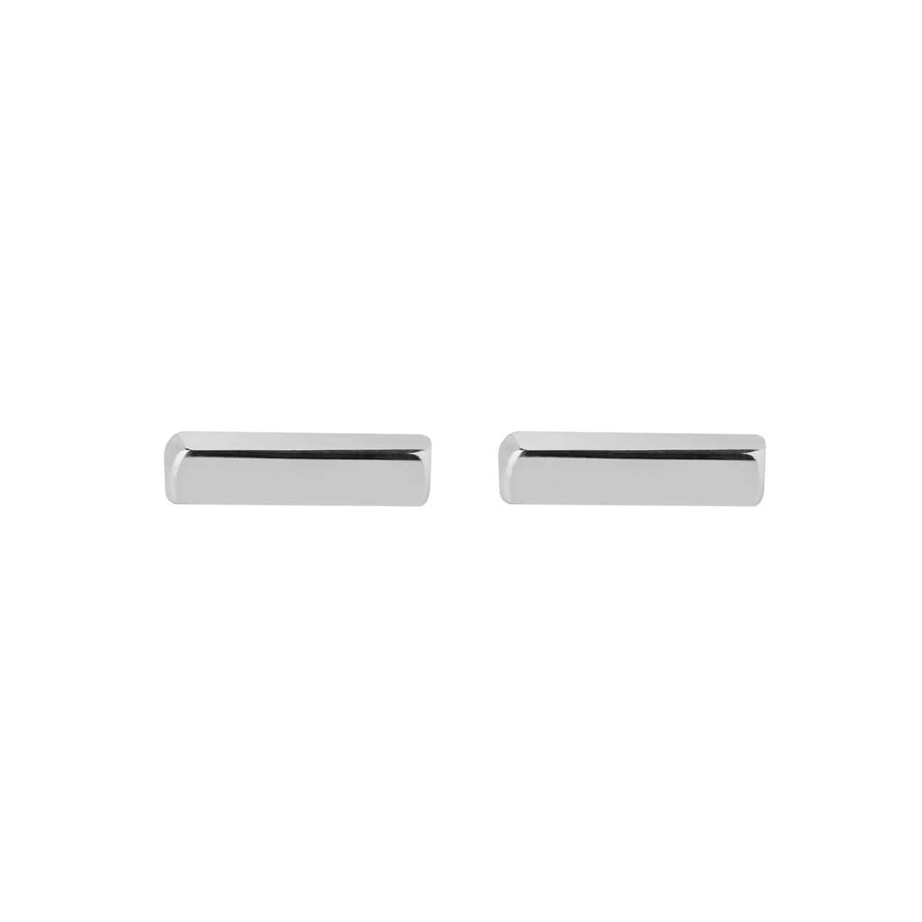 front view silver bar stud earring