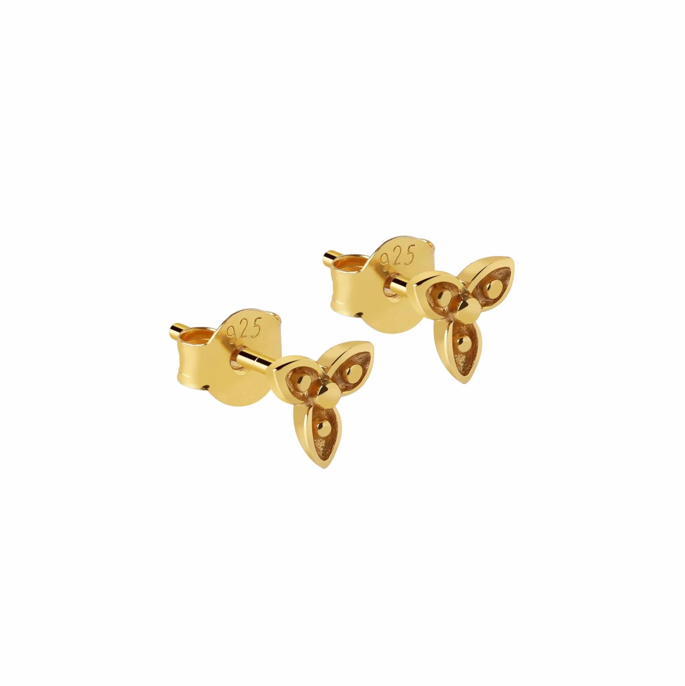 Gold Plated Clover Stud Earrings - Juulry.com