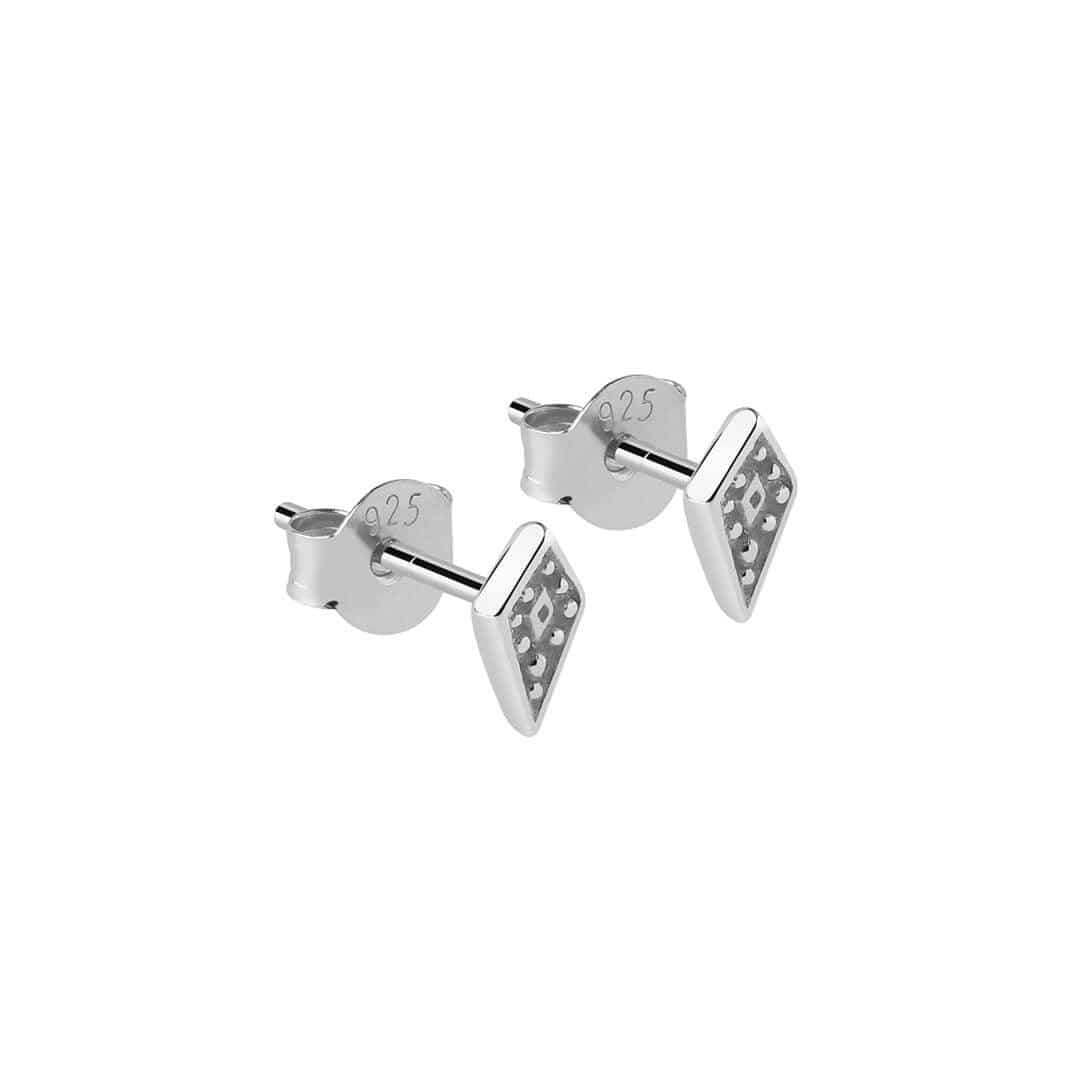 Silver Shield Stud Earrings
