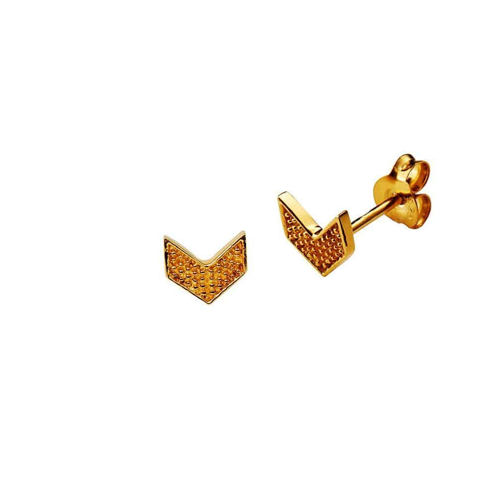 Gold Plated Wing Stud Earring