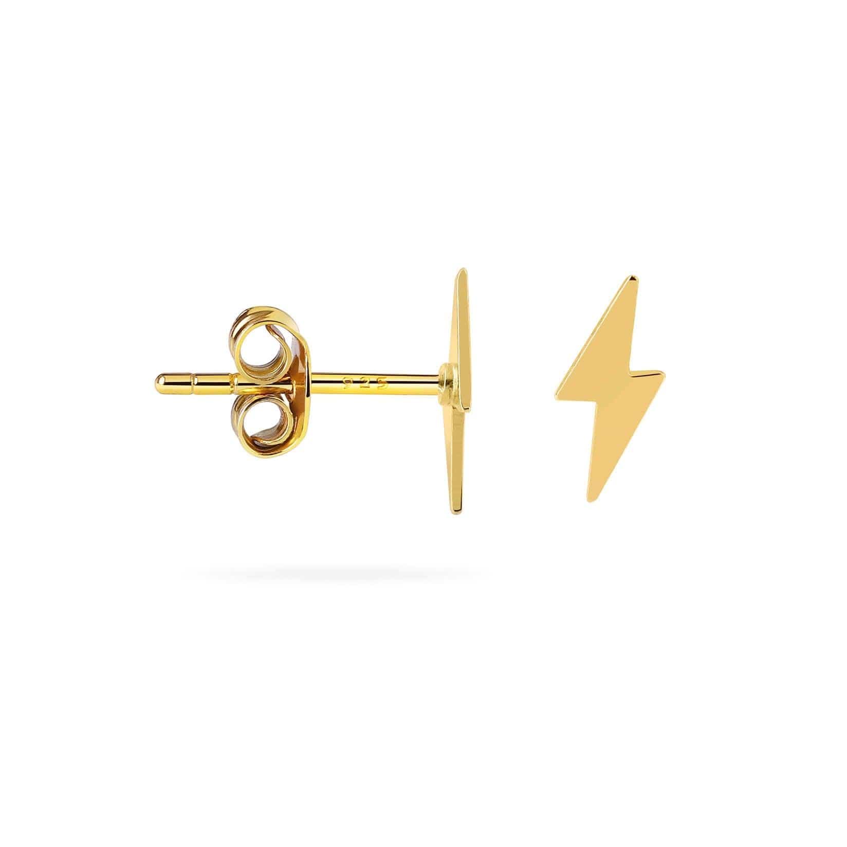 side view gold plated Flash Stud Earring