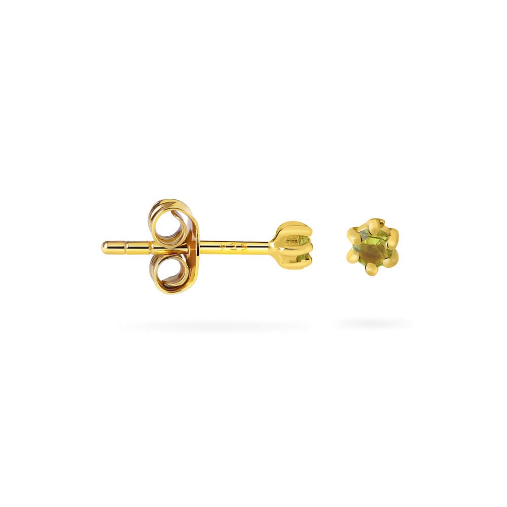 Peridot Stud Earrings Gold Plated