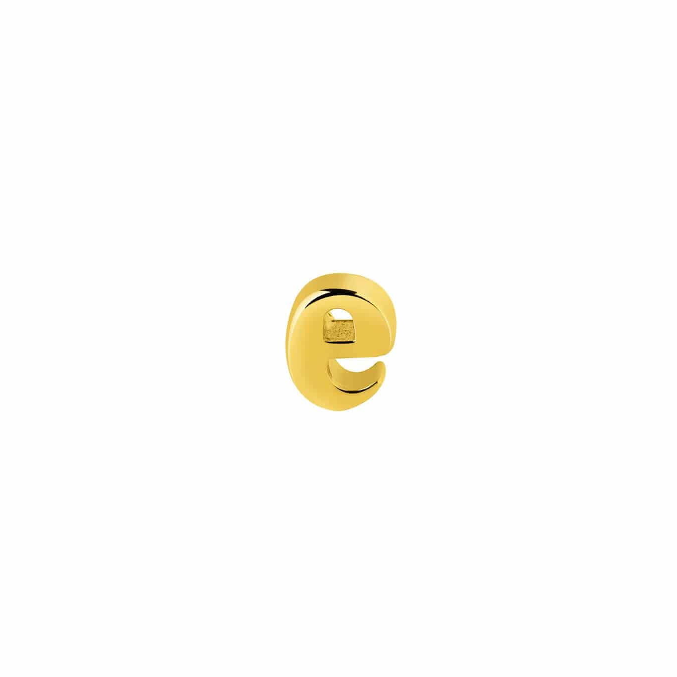Gold Plated Stud Earring Letter E
