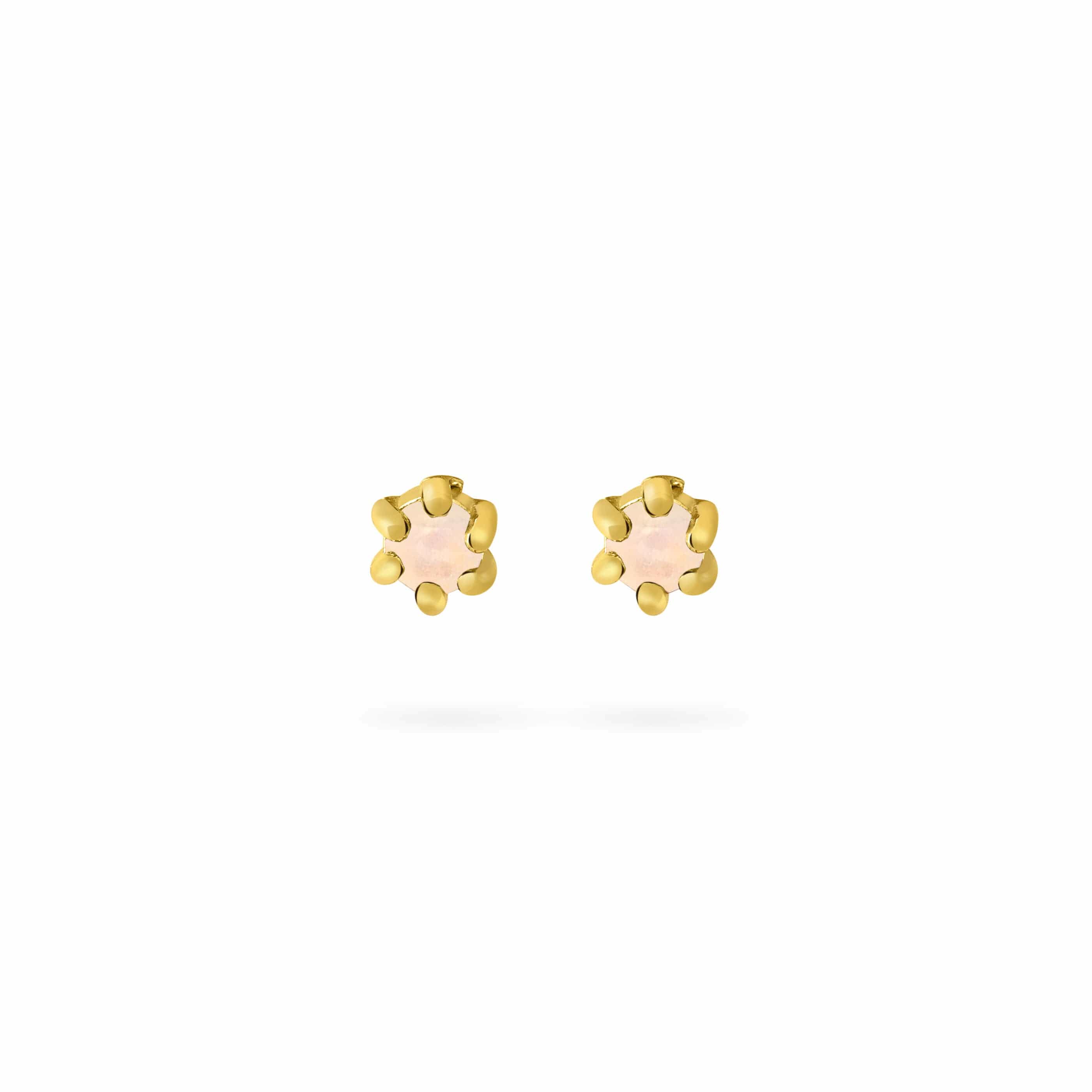 Moonstone Stud Earrings Gold Plated