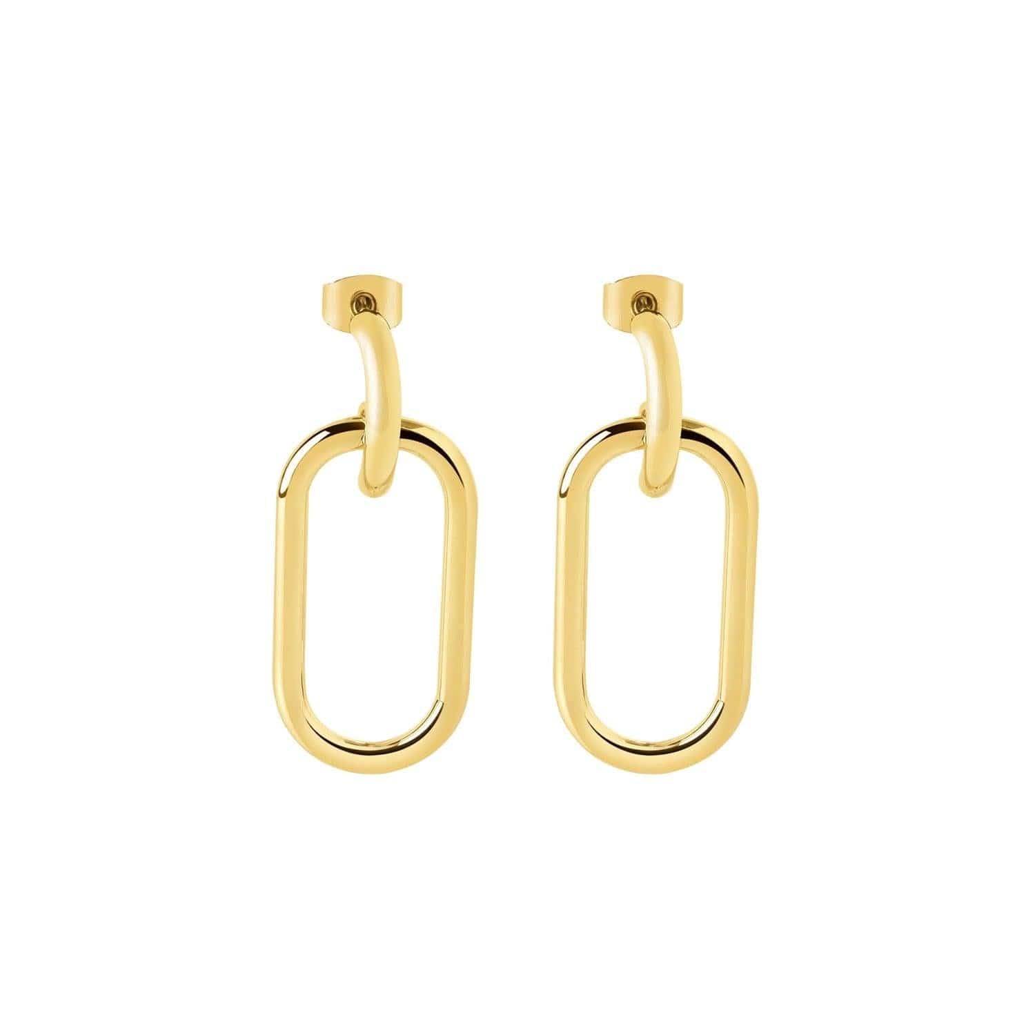 gold plated brass oval earrings