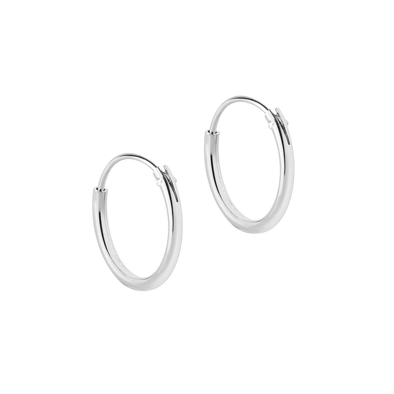 Silver Hoop Earrings 12 MM