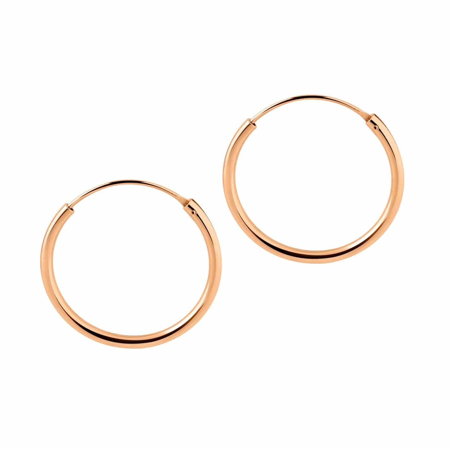 Rose Gold Hoop Earrings 20 MM 1,5MM
