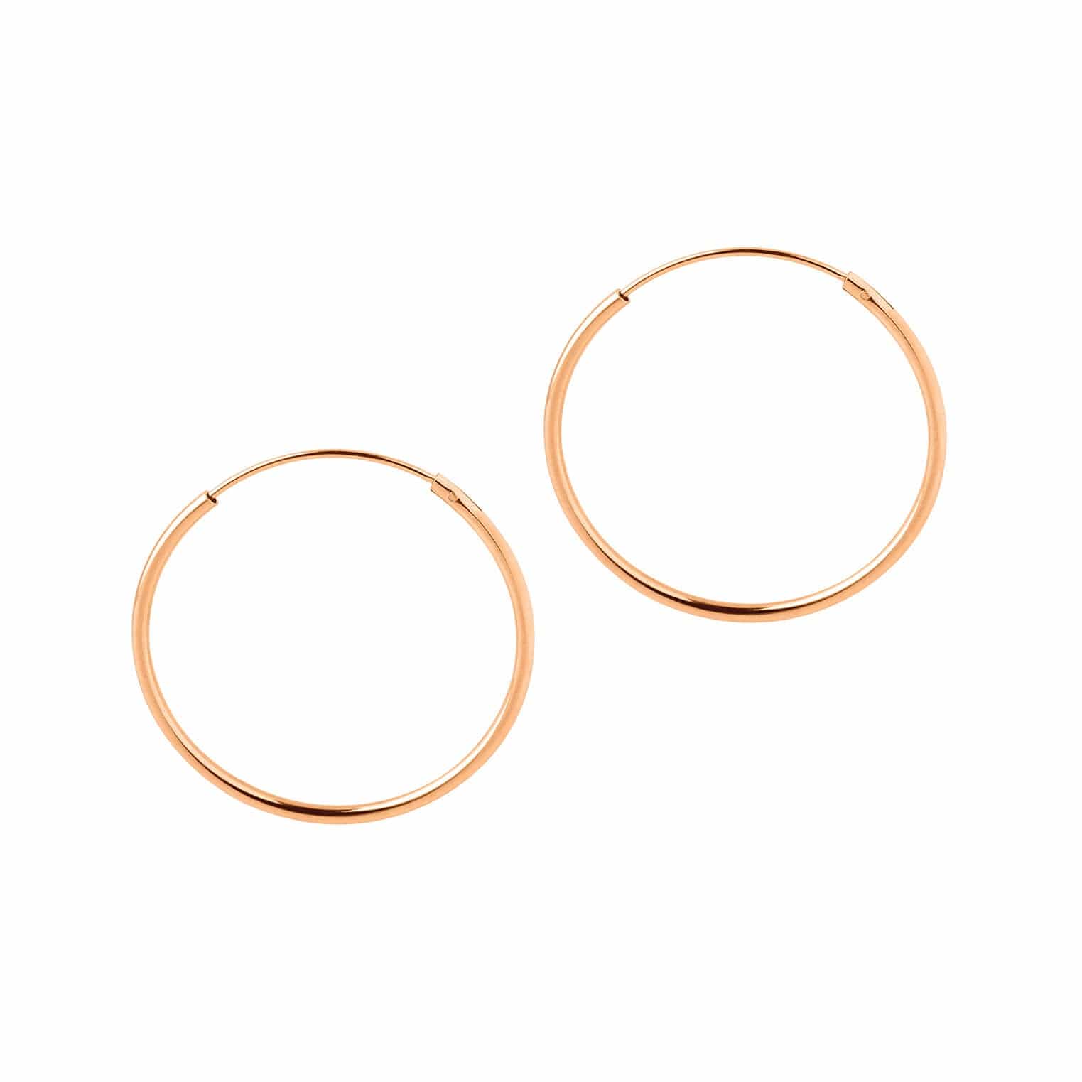 Rose Gold Plated Hoop Earrings 25 MM 1,2MM