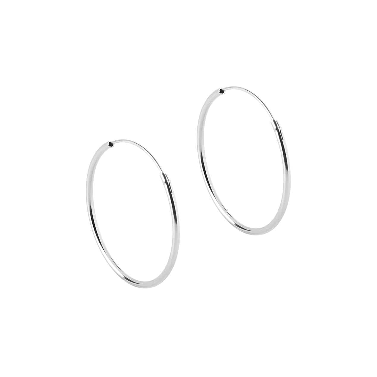 Silver Hoop Earrings 25 MM 1,2MM