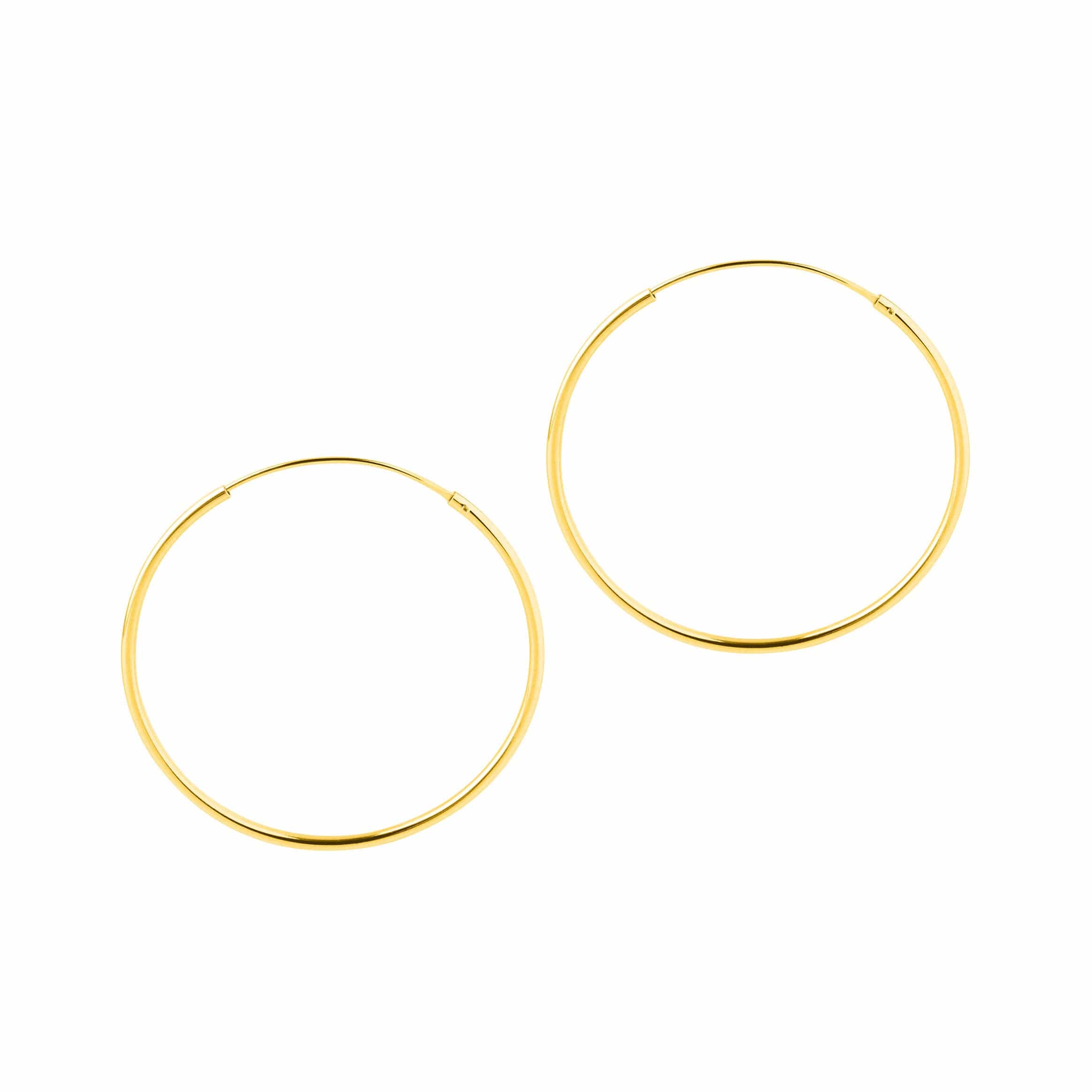 Gold Plated Hoop Earrings 40 MM 1,5MM