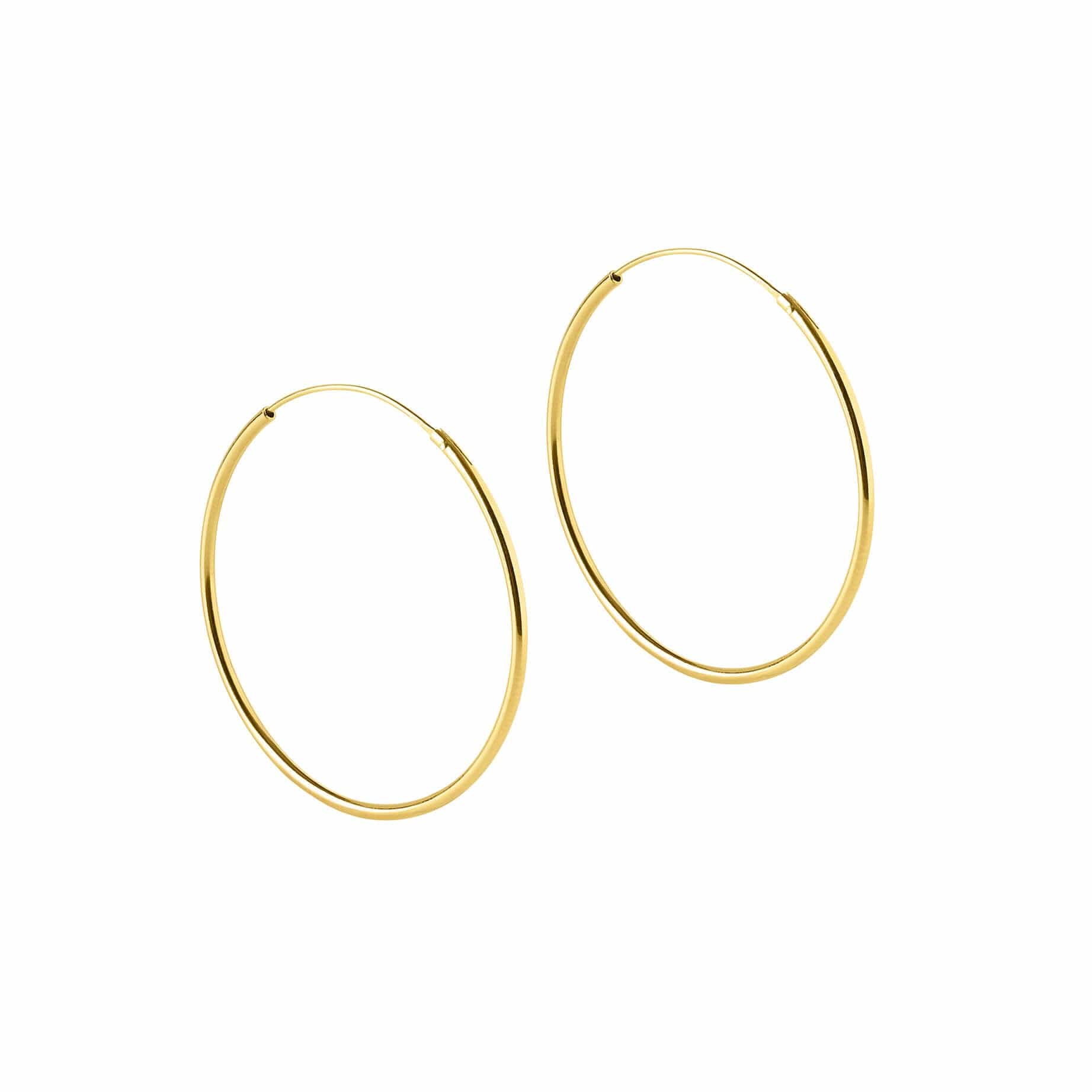 Gold Plated Hoop Earrings 40 MM 1,5MM