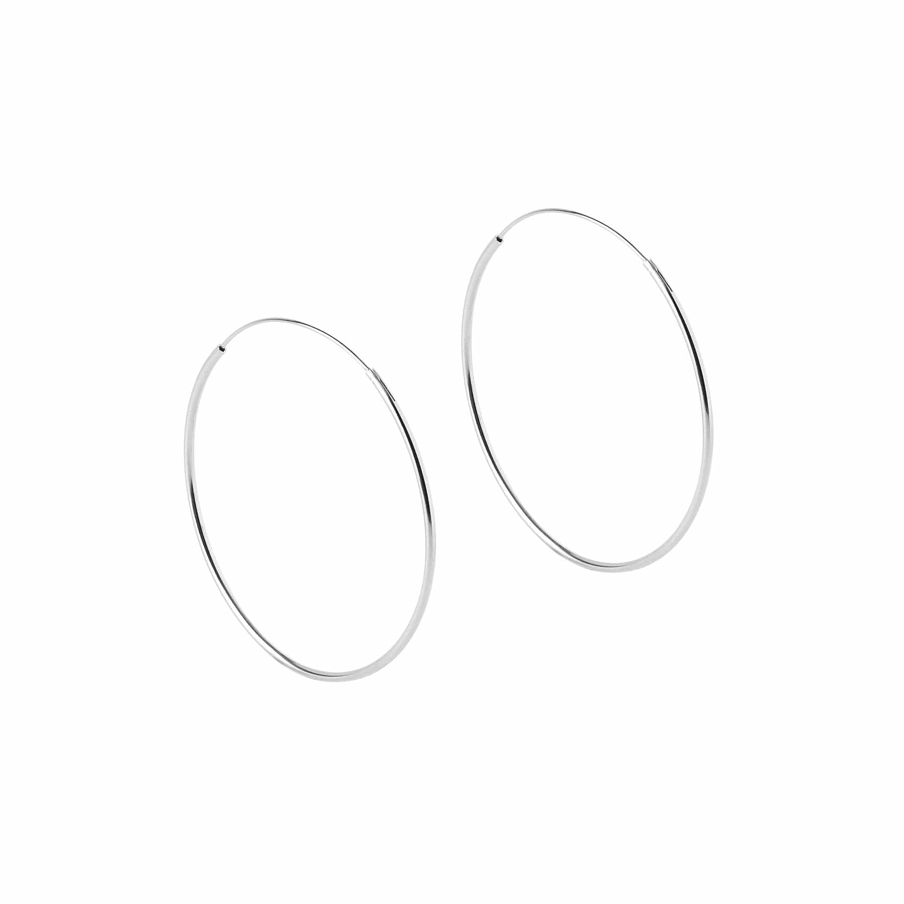 Silver Hoop Earrings 40 MM 1,2MM