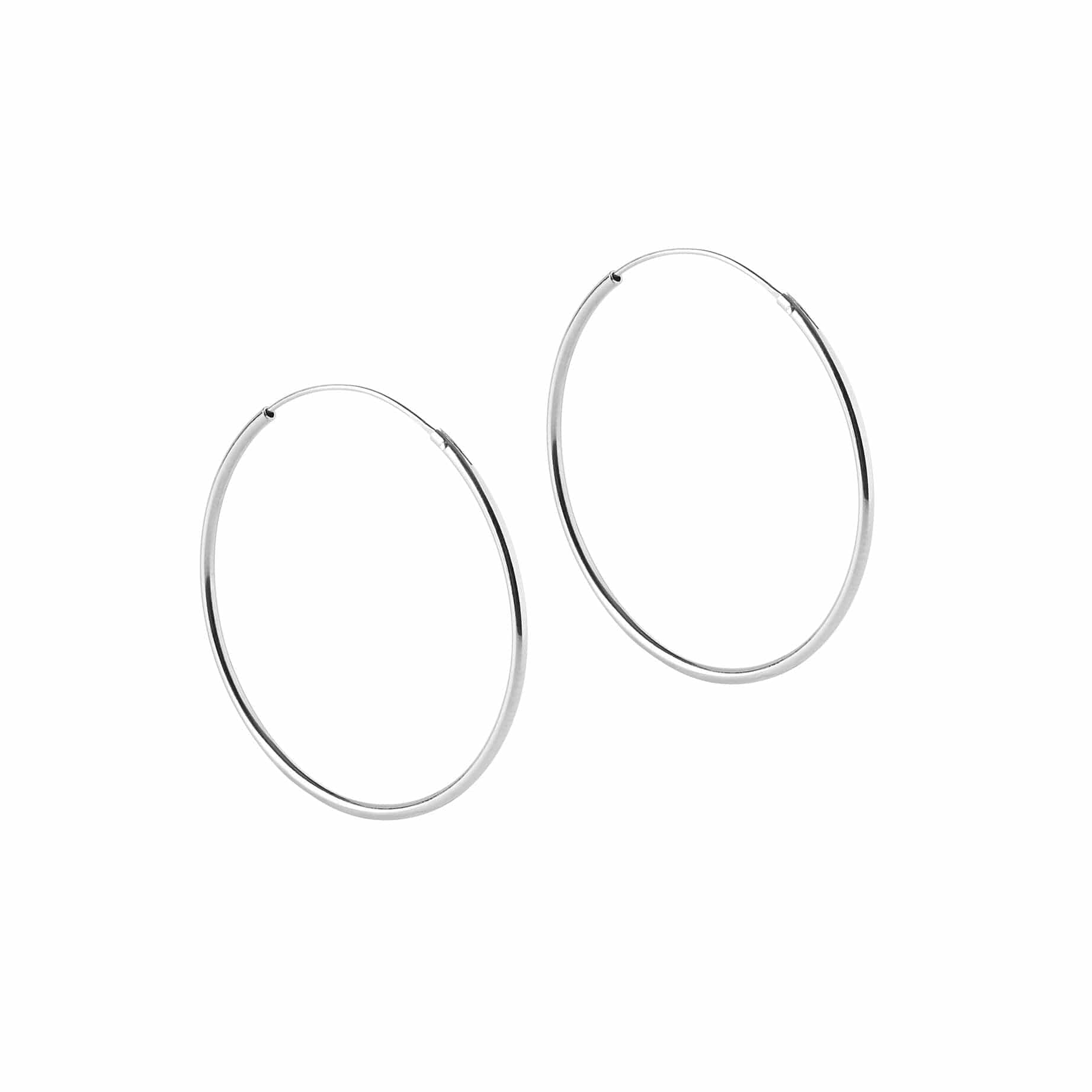 Silver Hoop Earrings 40 MM 1,5MM