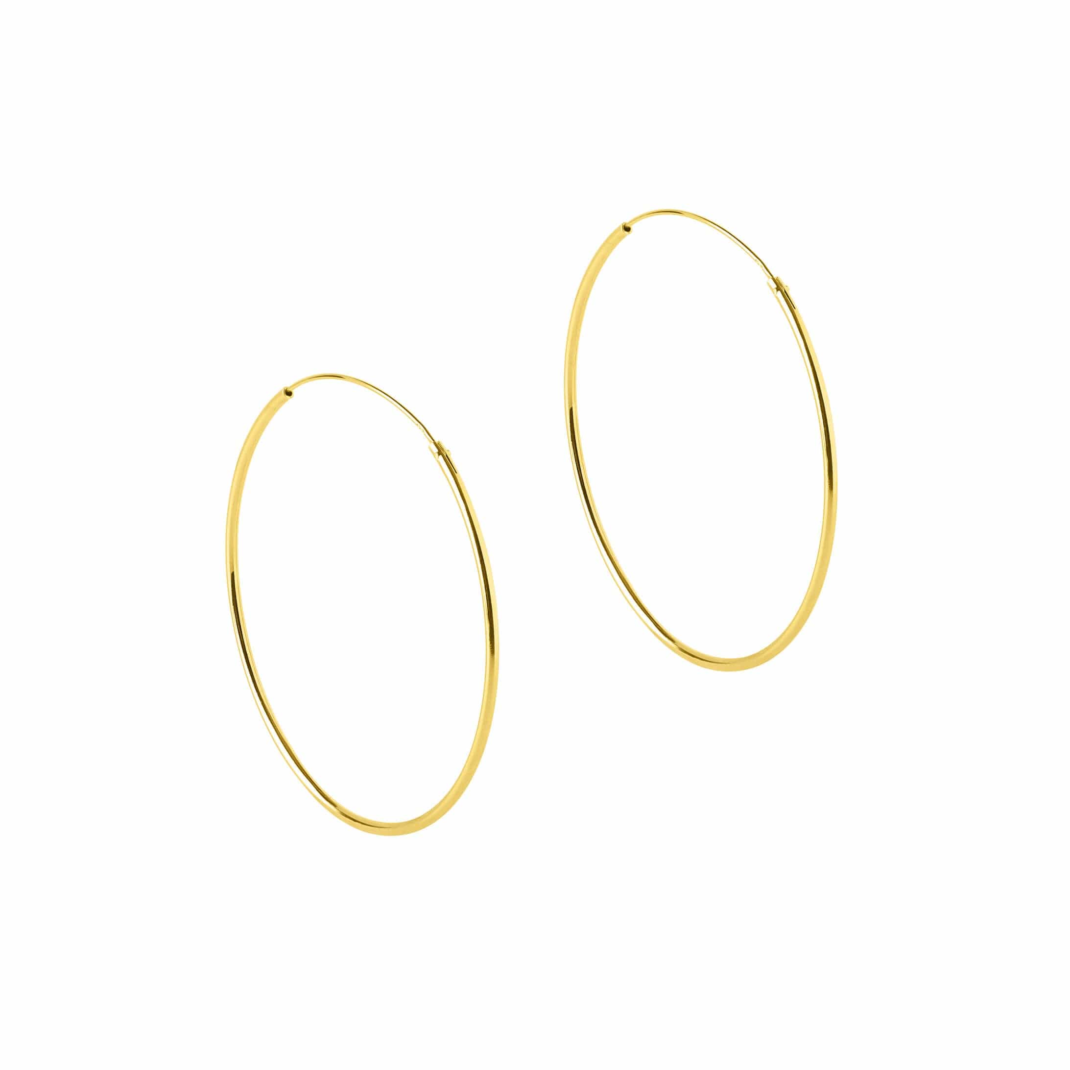 Gold Plated Hoop Earrings 50 MM 1,2 MM