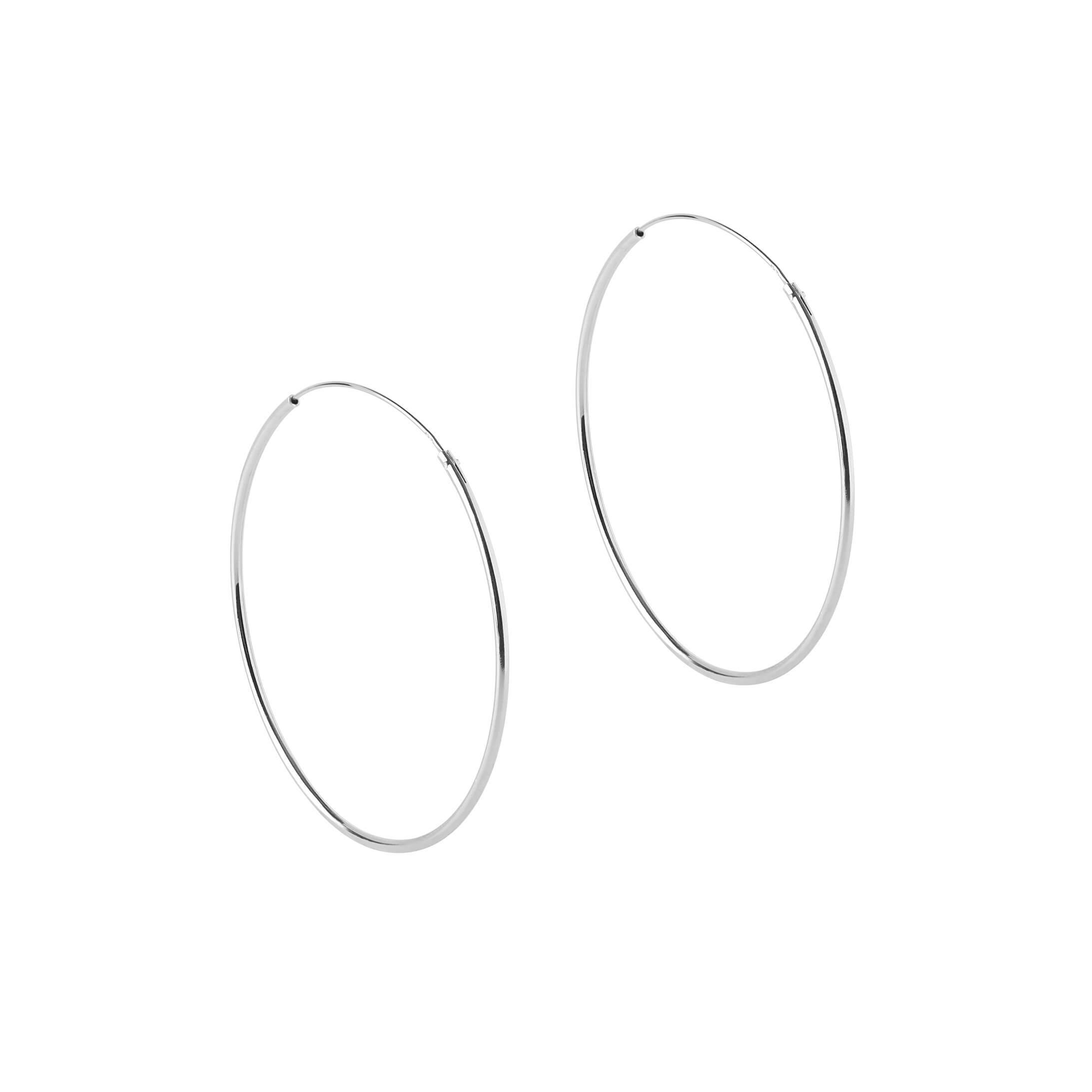 Silver Hoop Earrings 50 MM 1,2MM
