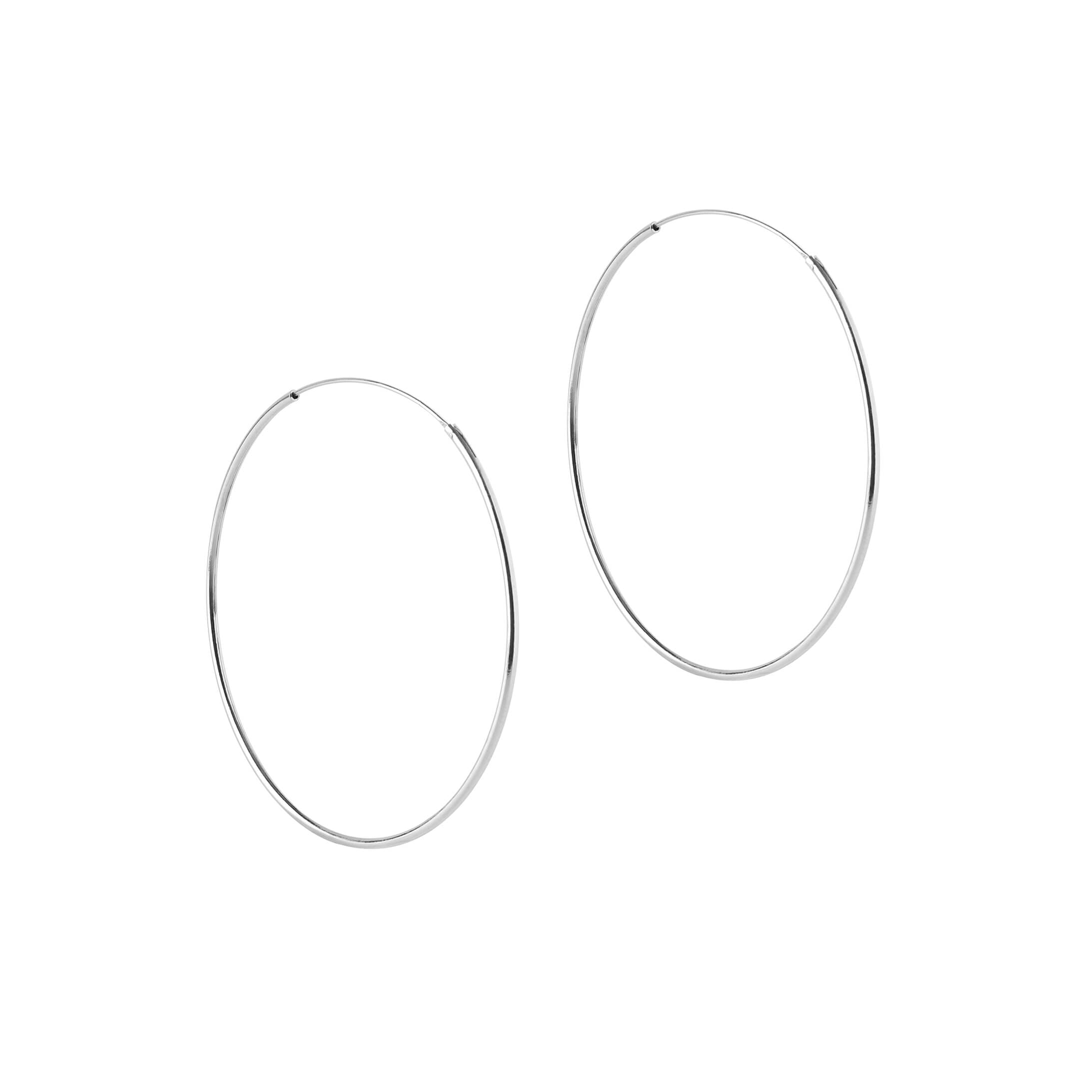 Silver Hoop Earrings 50 MM 1,5 MM