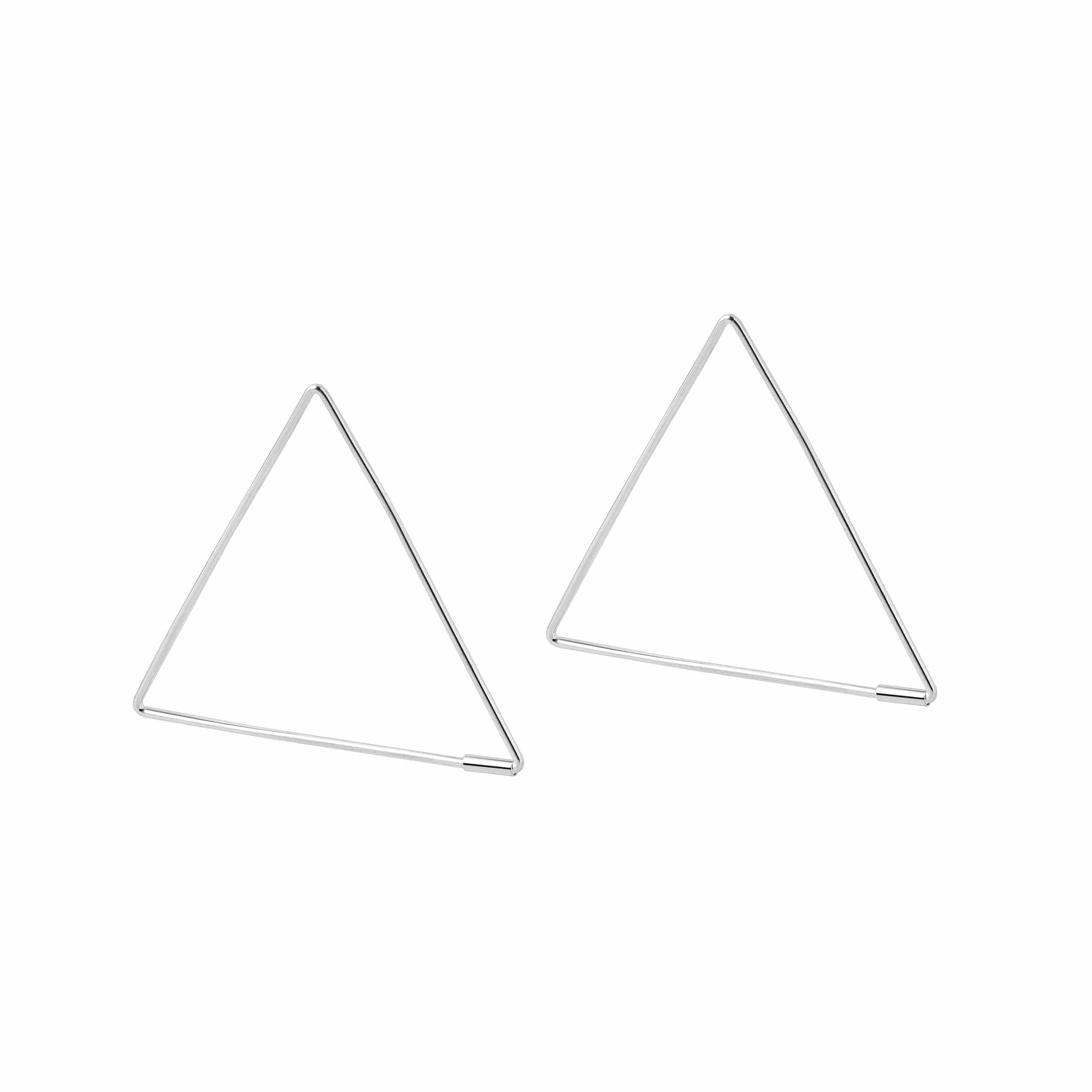 Small Rosé Gold Plated Triangle Hoop Earrings - Juulry.com