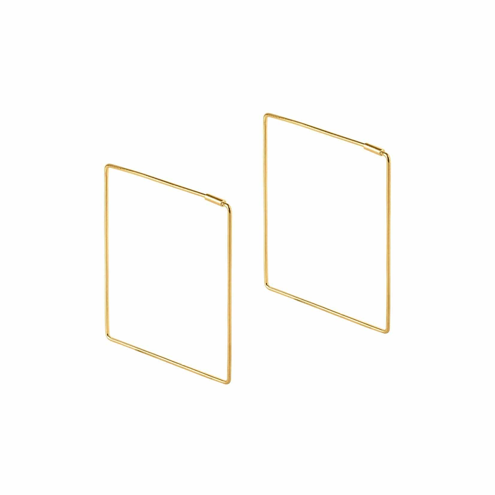 Big Gold Plated Square Hoop Earrings