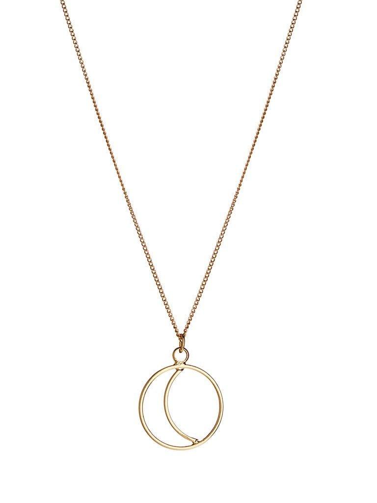 Rose Gold Plated Necklace with Half-Moon - Juulry.com