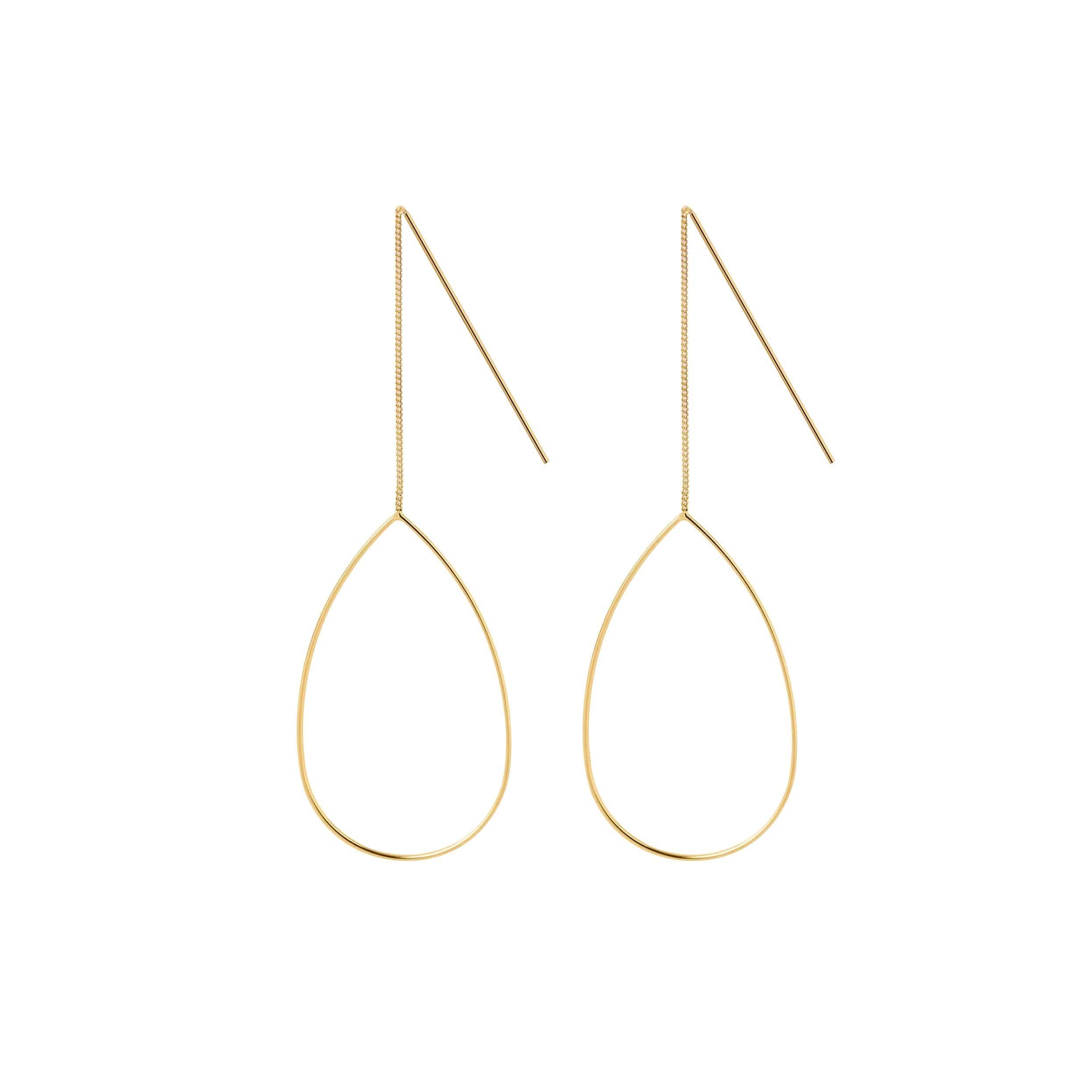 gold plated hanging earrings with droplets