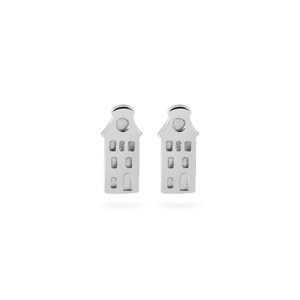 Amsterdam Canal House Silver Stud Earrings