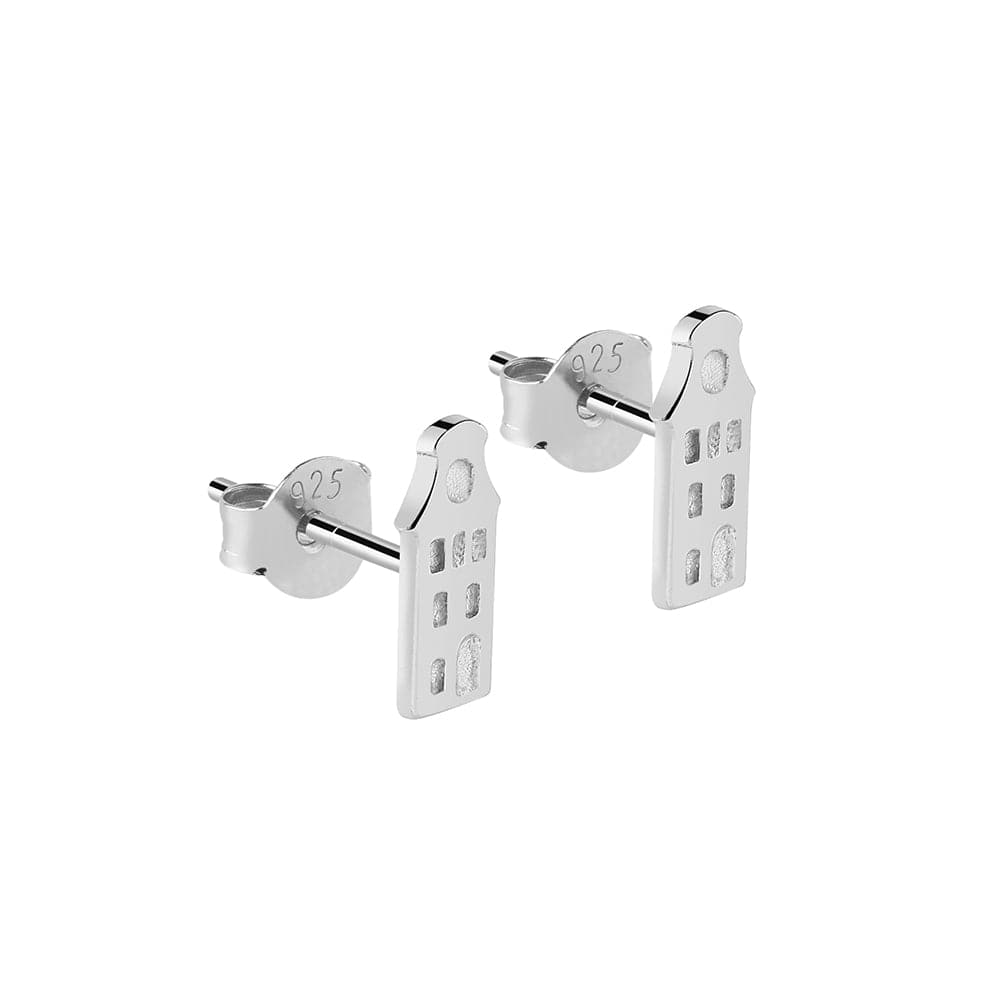 Amsterdam Canal House Silver Stud Earrings