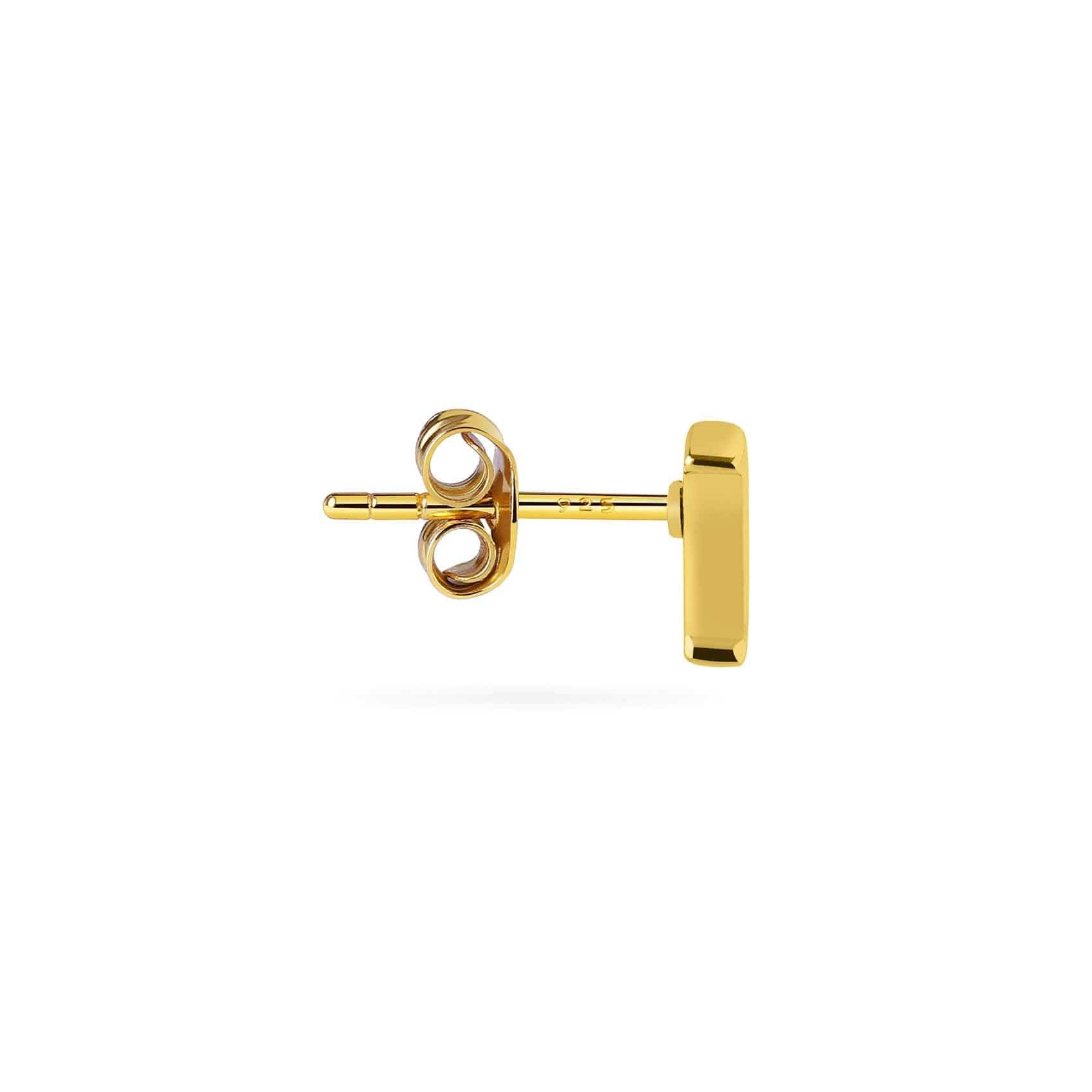 Gold Plated Stud Earring Letter L