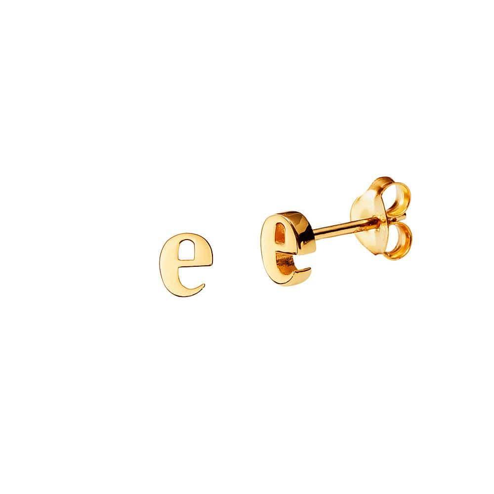 Gold Plated Stud Earring Letter E
